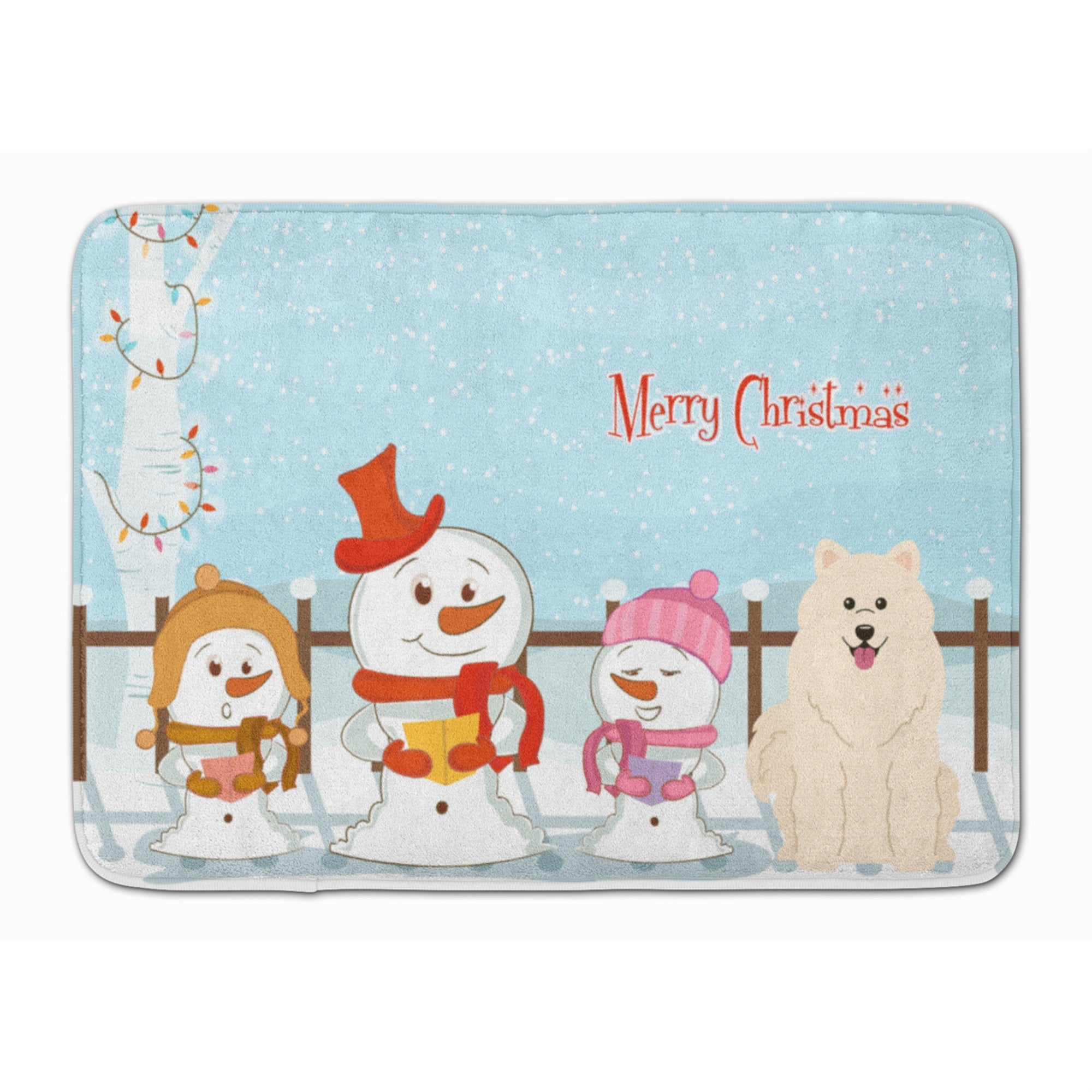 Caroline'S Treasures Merry Christmas Carolers Samoyed Floor Mat, 19 X 27, Multicolor