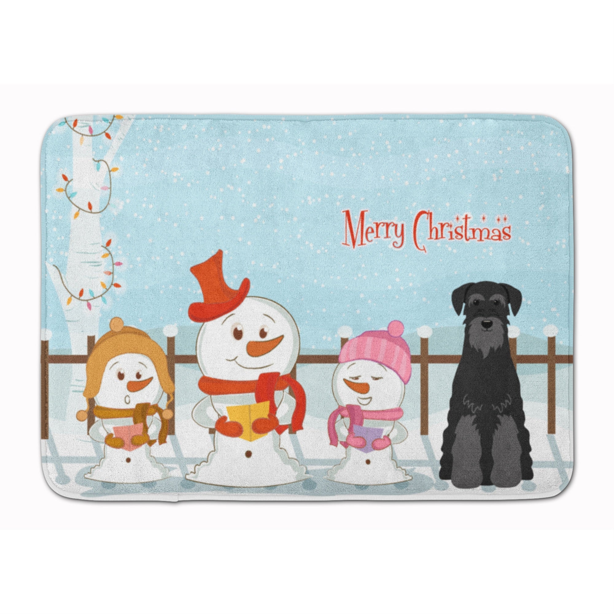 Caroline'S Treasures Christmas Standard Schnauzer Black Floor Mat, 19 X 27, Multicolor