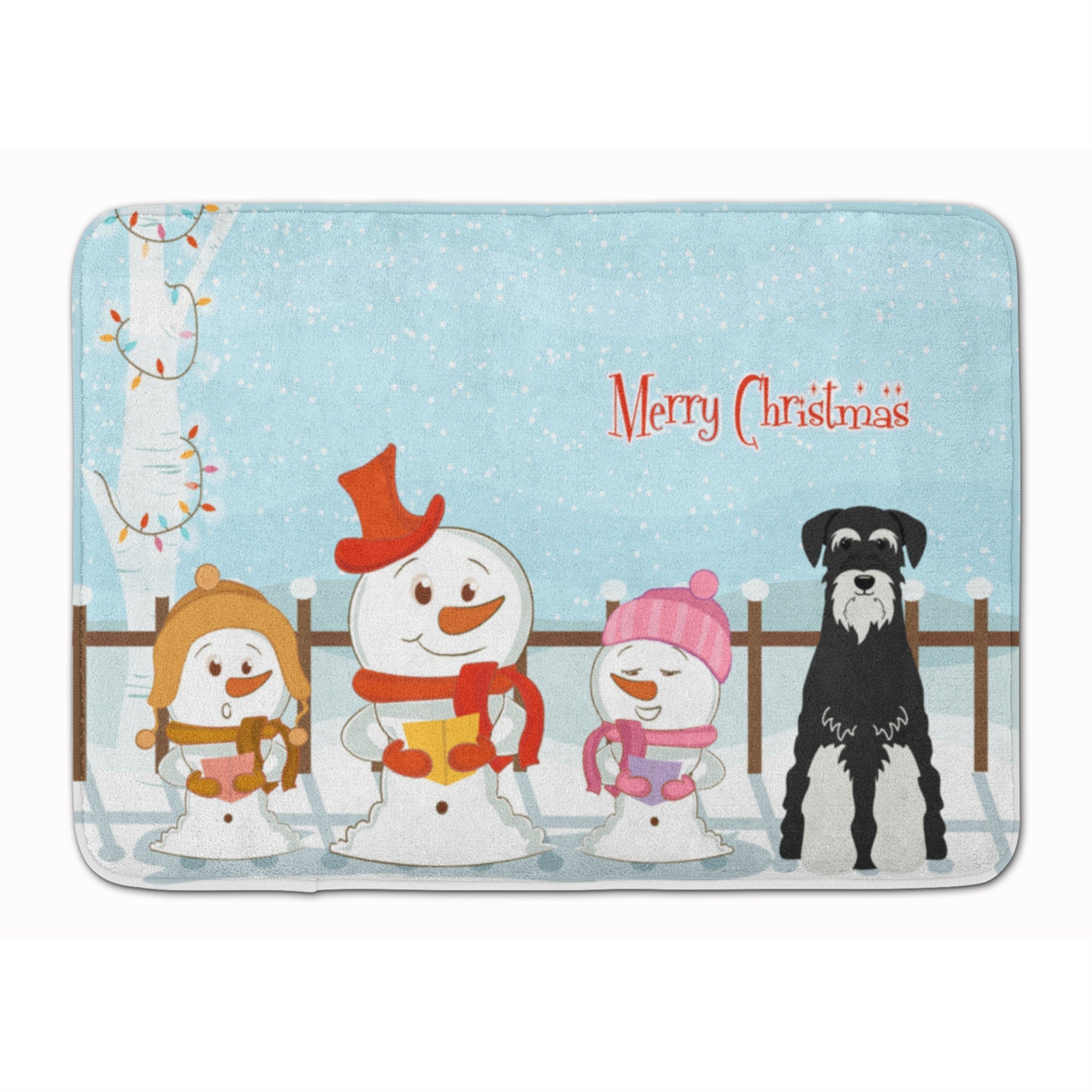 Caroline'S Treasures Christmas Standard Schnauzer Floor Mat, 19 X 27, Multicolor