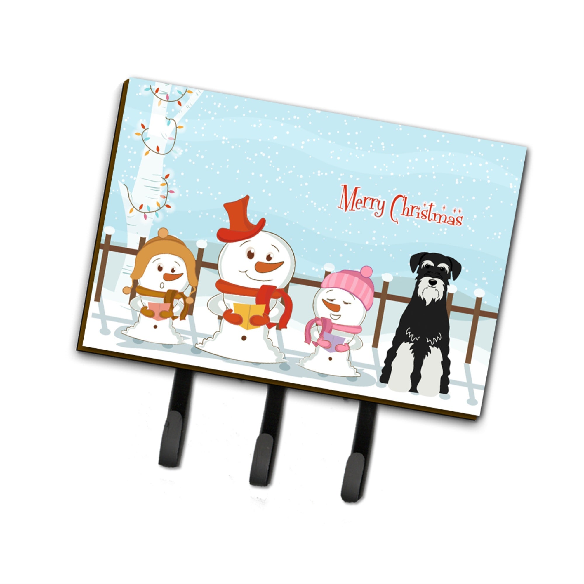 Caroline'S Treasures Merry Christmas Carolers Standard Schnauzer Salt And Pepper Leash Or Key Holder Bb2364Th68, Triple, Multi