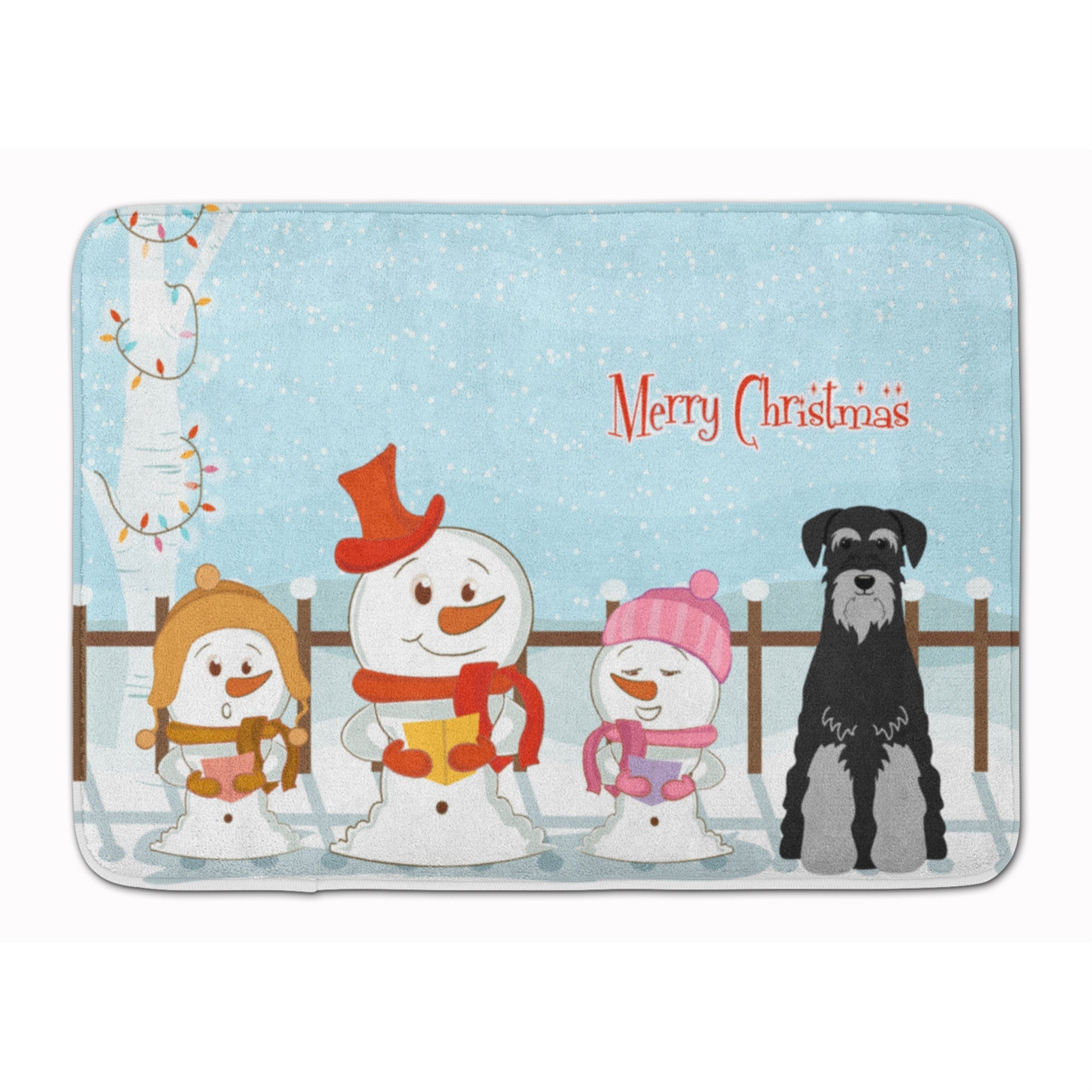 Caroline'S Treasures Christmas Standard Schnauzer Black Grey Floor Mat, 19 X 27, Multicolor