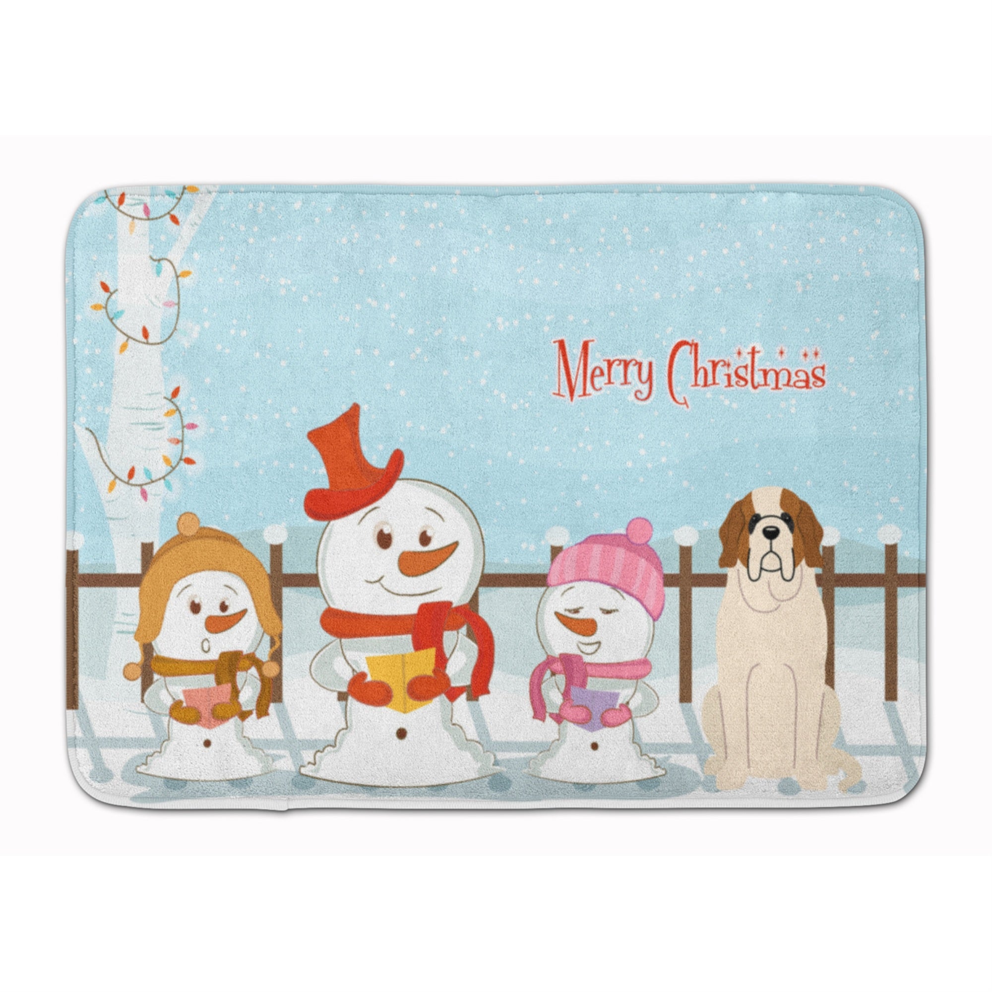 Caroline'S Treasures Merry Christmas Carolers Saint Bernard Floor Mat, 19 X 27, Multicolor