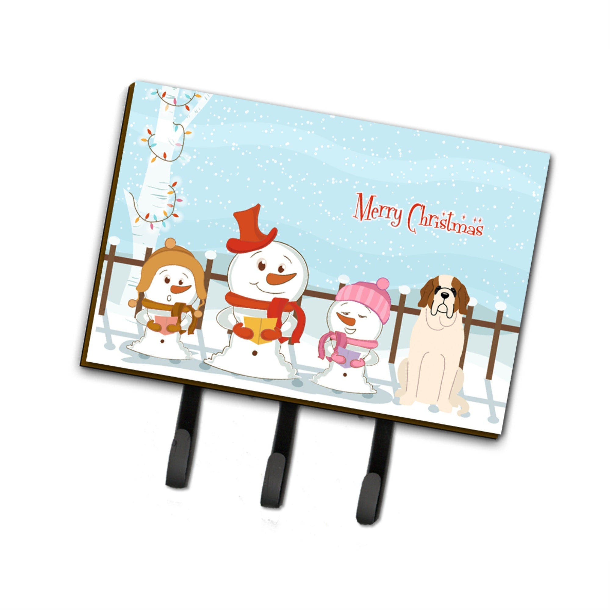 Caroline'S Treasures Christmas Carolers Merry Saint Bernard Leash Or Key Holder Bb2366Th68, Triple