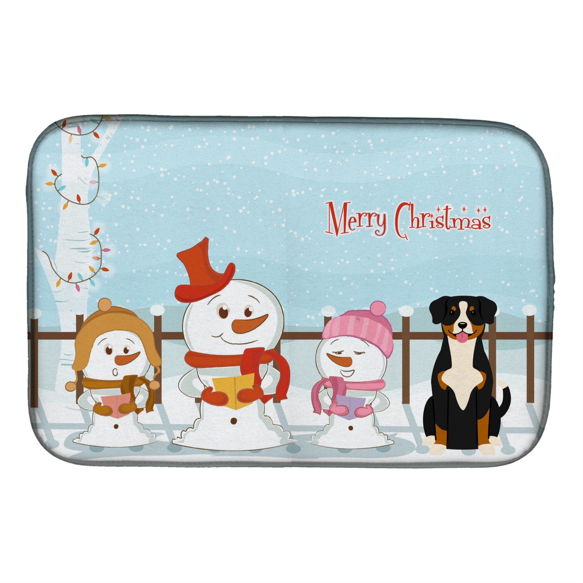 Caroline'S Treasures Merry Christmas Carolers Entlebucher Dish Drying Mat, 14 X 21