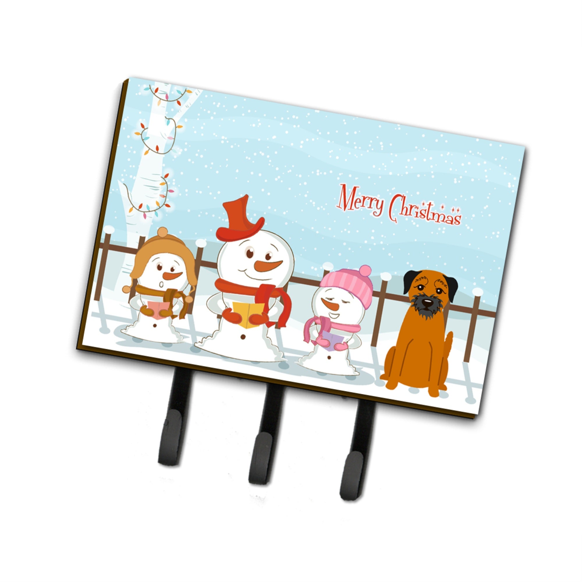 Caroline'S Treasures Merry Christmas Carolers Border Terrier Leash Or Key Holder Bb2370Th68, Triple, Multicolor
