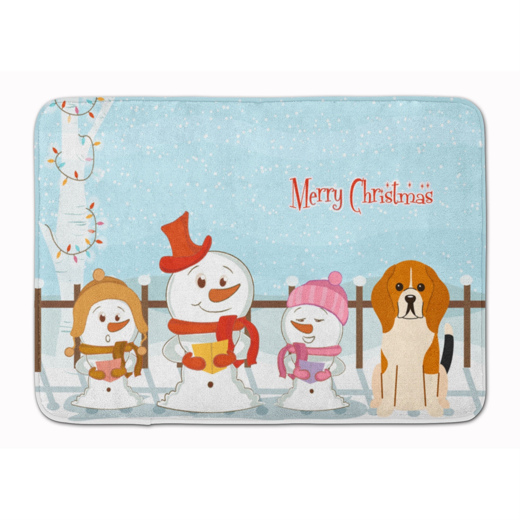 Caroline'S Treasures Merry Christmas Beagle Tricolor Floor Mat, 19 X 27, Multicolor