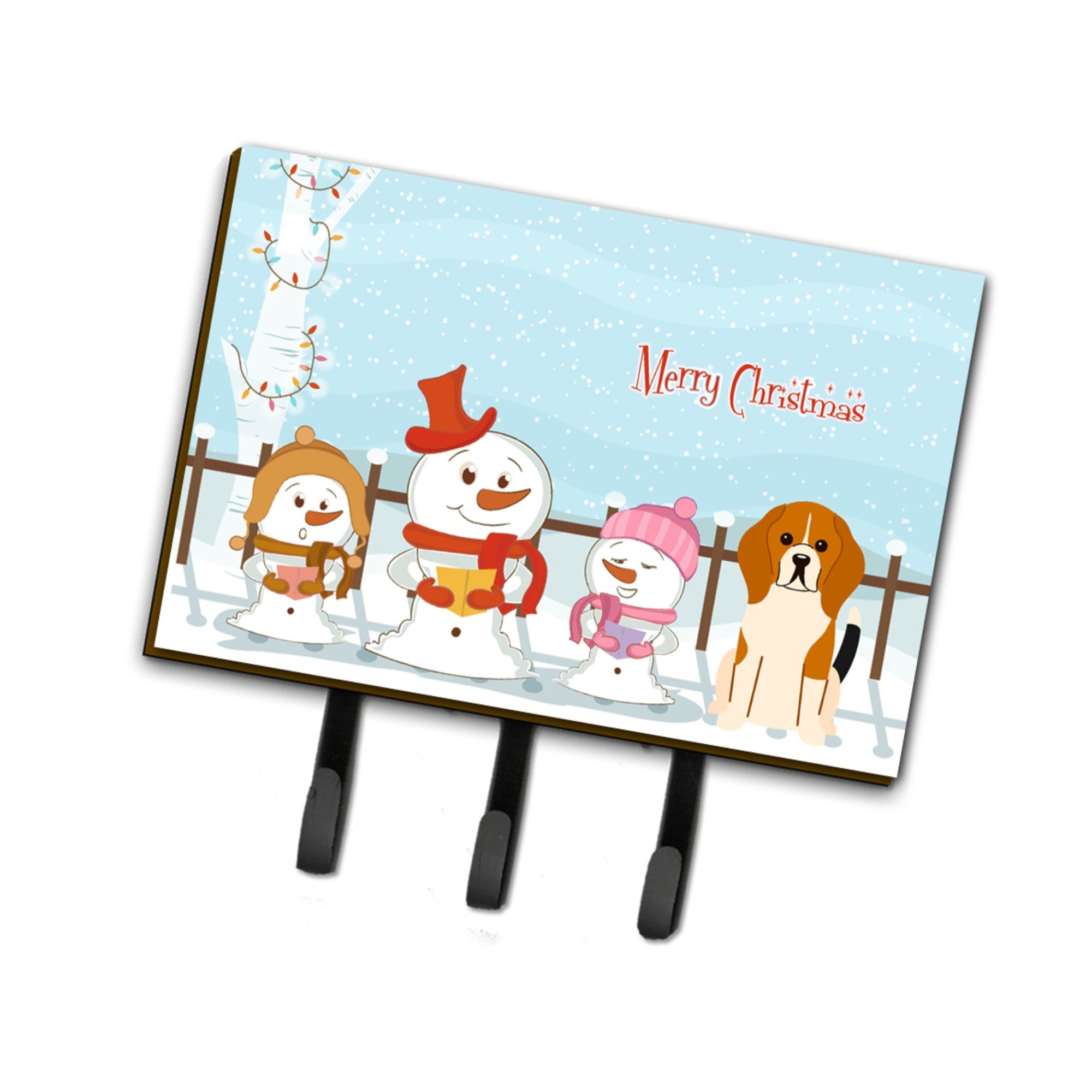 Caroline'S Treasures Christmas Carolers Merry Beagle Tricolor Leash Or Key Holder Bb2371Th68, Triple