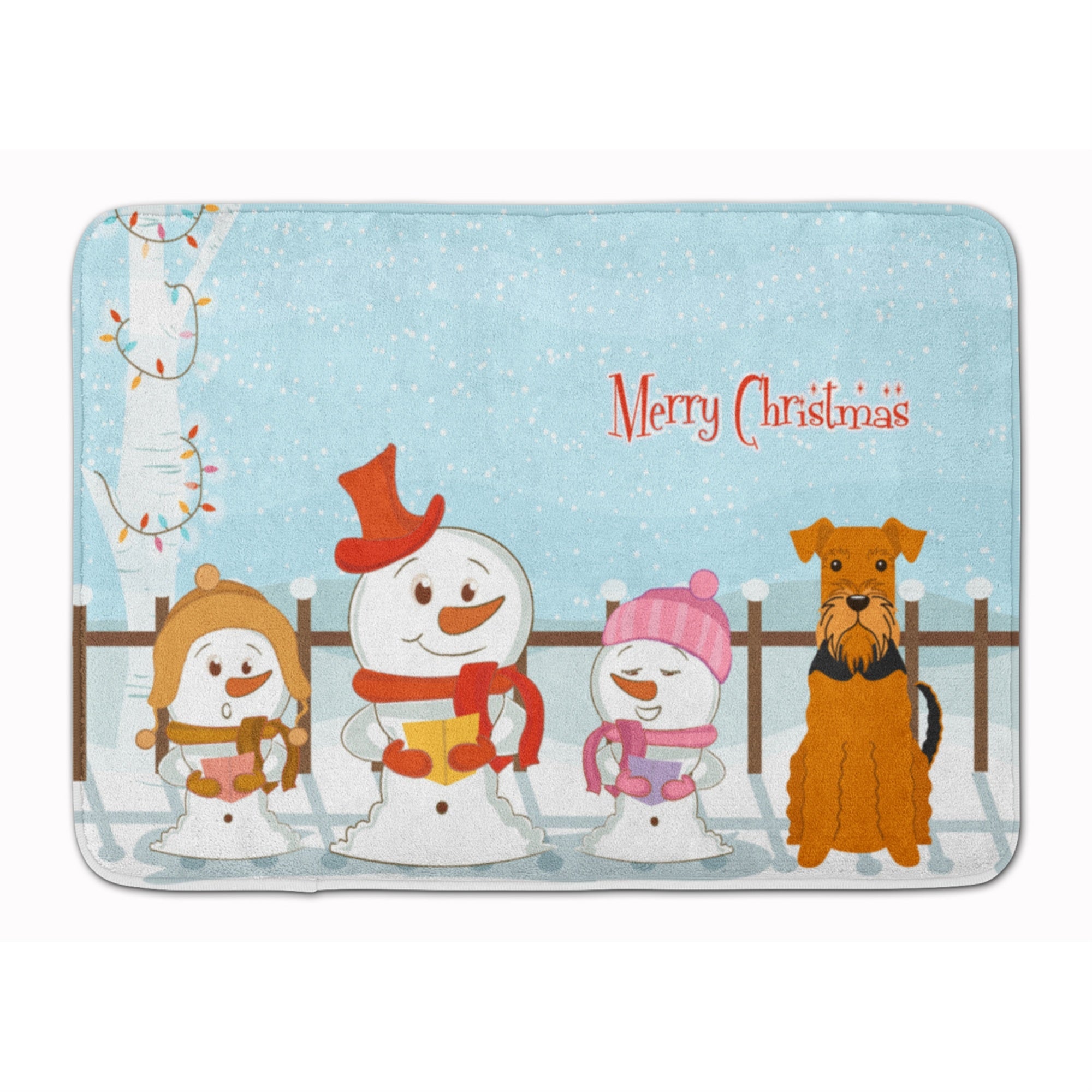 Caroline'S Treasures Merry Christmas Carolers Airedale Floor Mat, 19 X 27, Multicolor