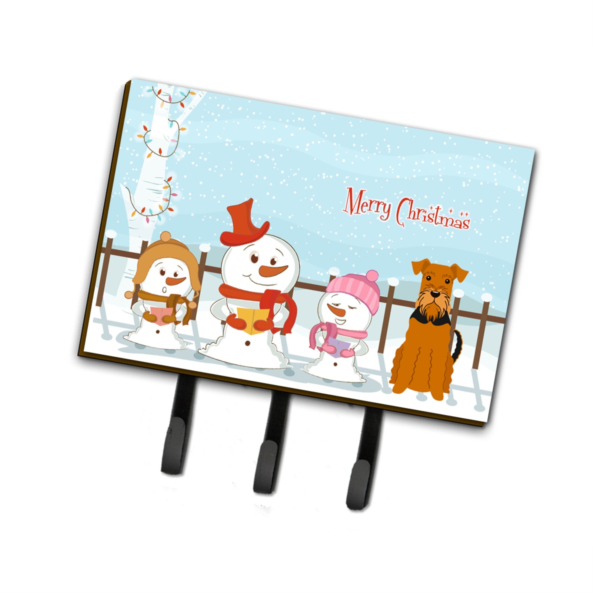 Caroline'S Treasures Christmas Carolers Merry Airedale Leash Or Key Holder Bb2372Th68, Triple