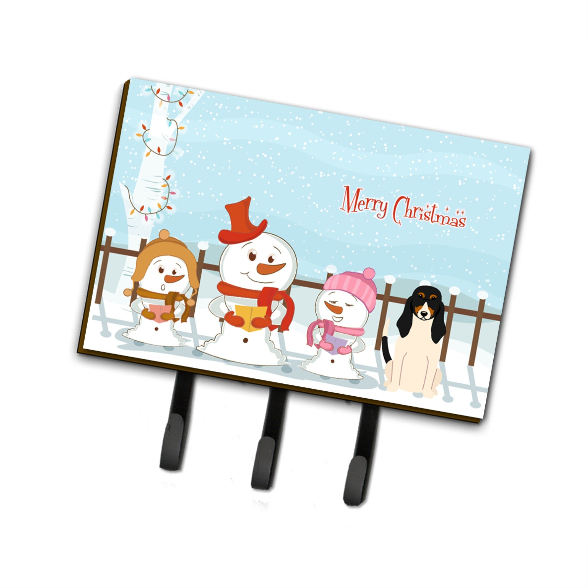 Caroline'S Treasures Merry Christmas Carolers Swiss Hound Leash Or Key Holder Bb2375Th68, Triple, Multicolor