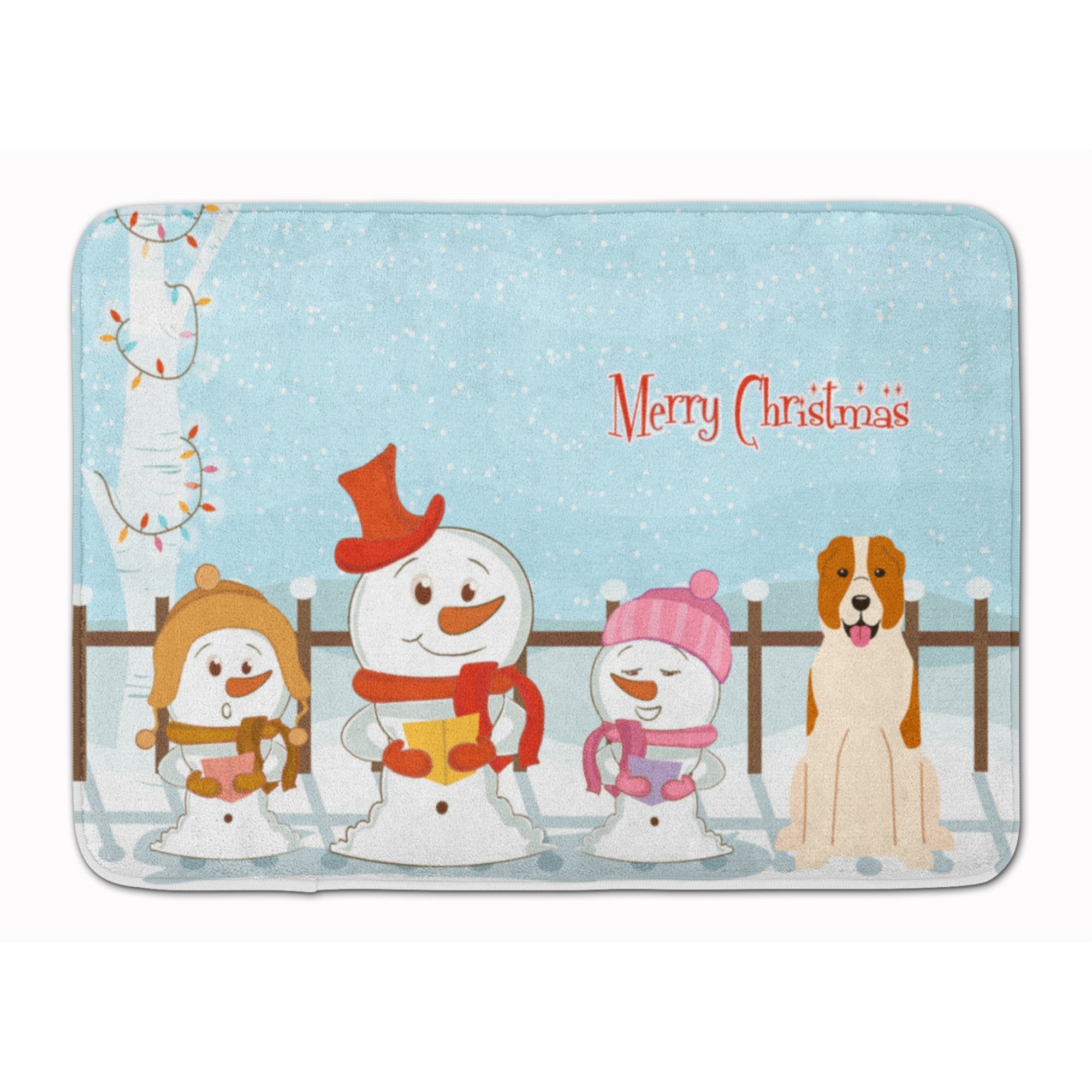 Caroline'S Treasures Christmas Central Asian Shepherd Dog Floor Mat, 19 X 27, Multicolor
