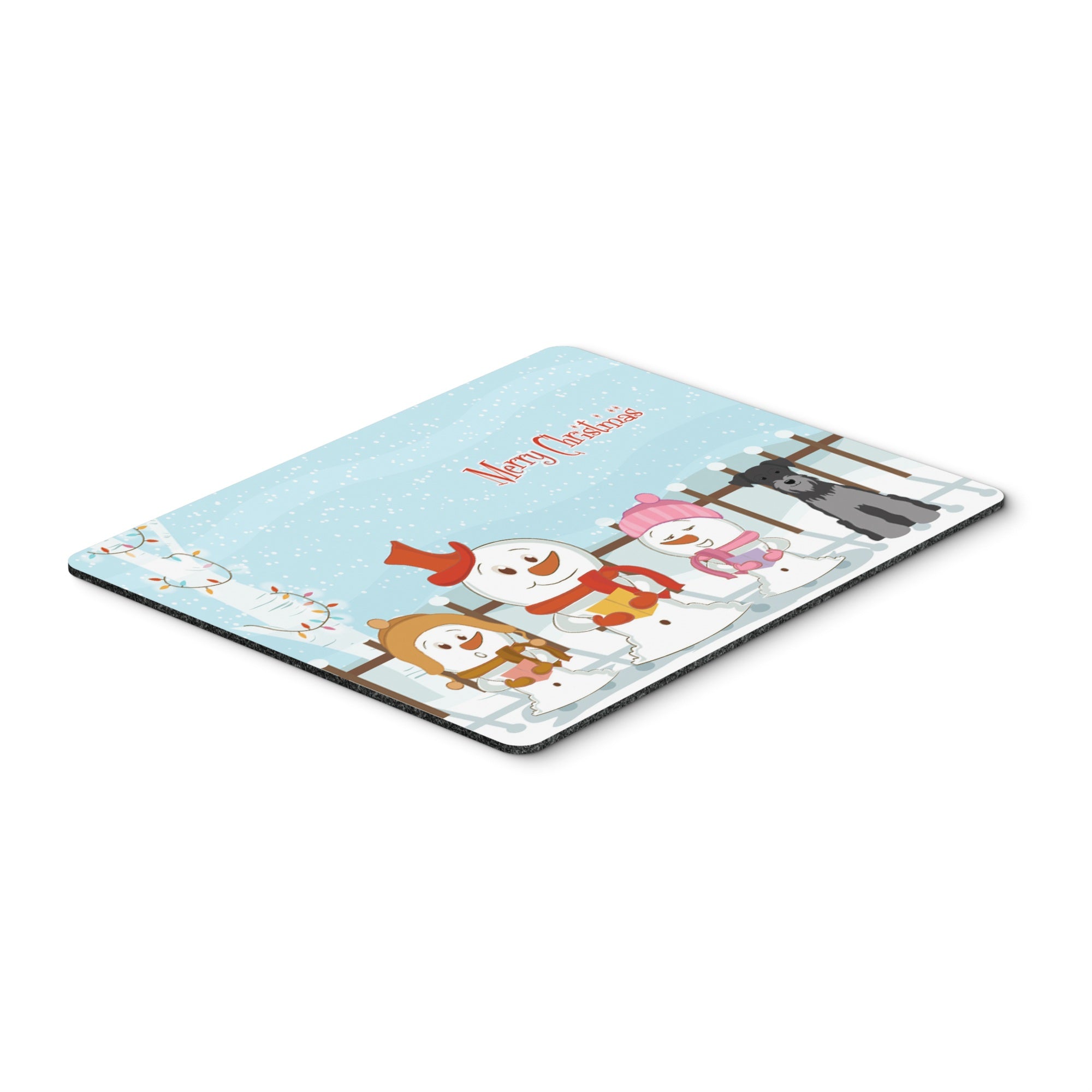 Caroline'S Treasures Merry Christmas Black Silver Mouse Pad,  Multicolor, 7.75X9.25 (Bb2383Mp)