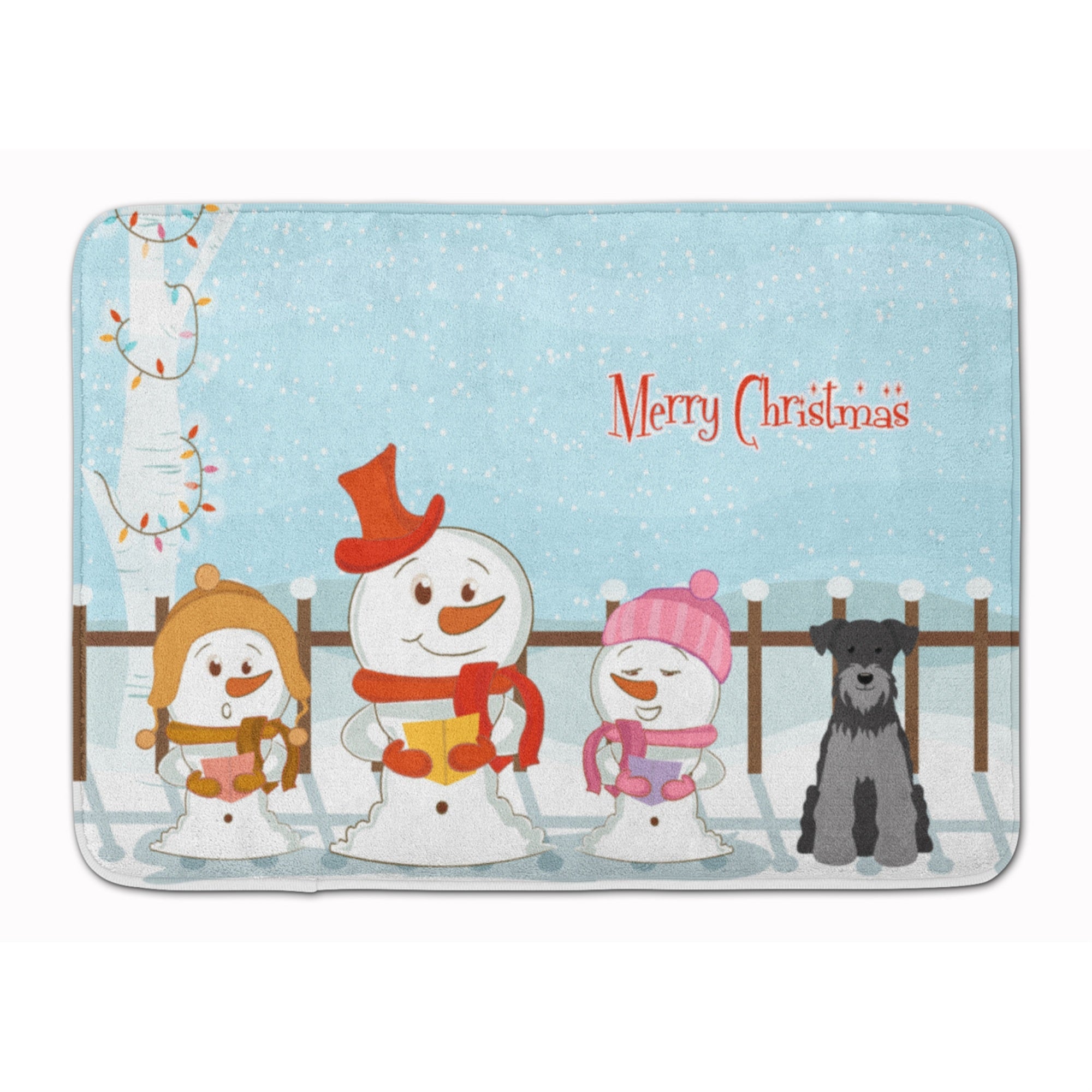 Caroline'S Treasures Christmas Miniature Schanuzer Black Floor Mat, 19 X 27, Multicolor