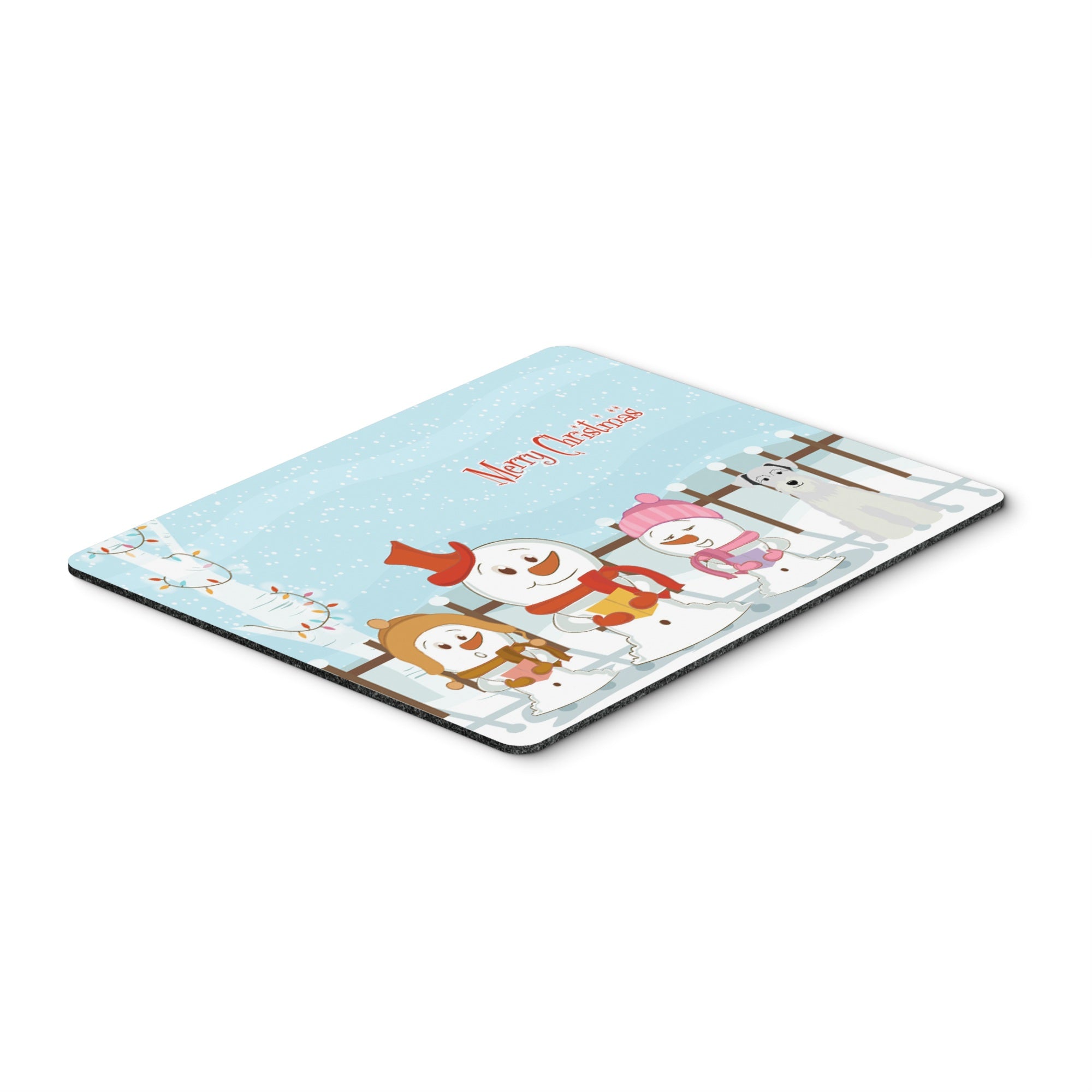 Caroline'S Treasures Merry Christmas Miniature Schnauzer White Mouse Pad,  Multicolor, 7.75X9.25 (Bb2384Mp)