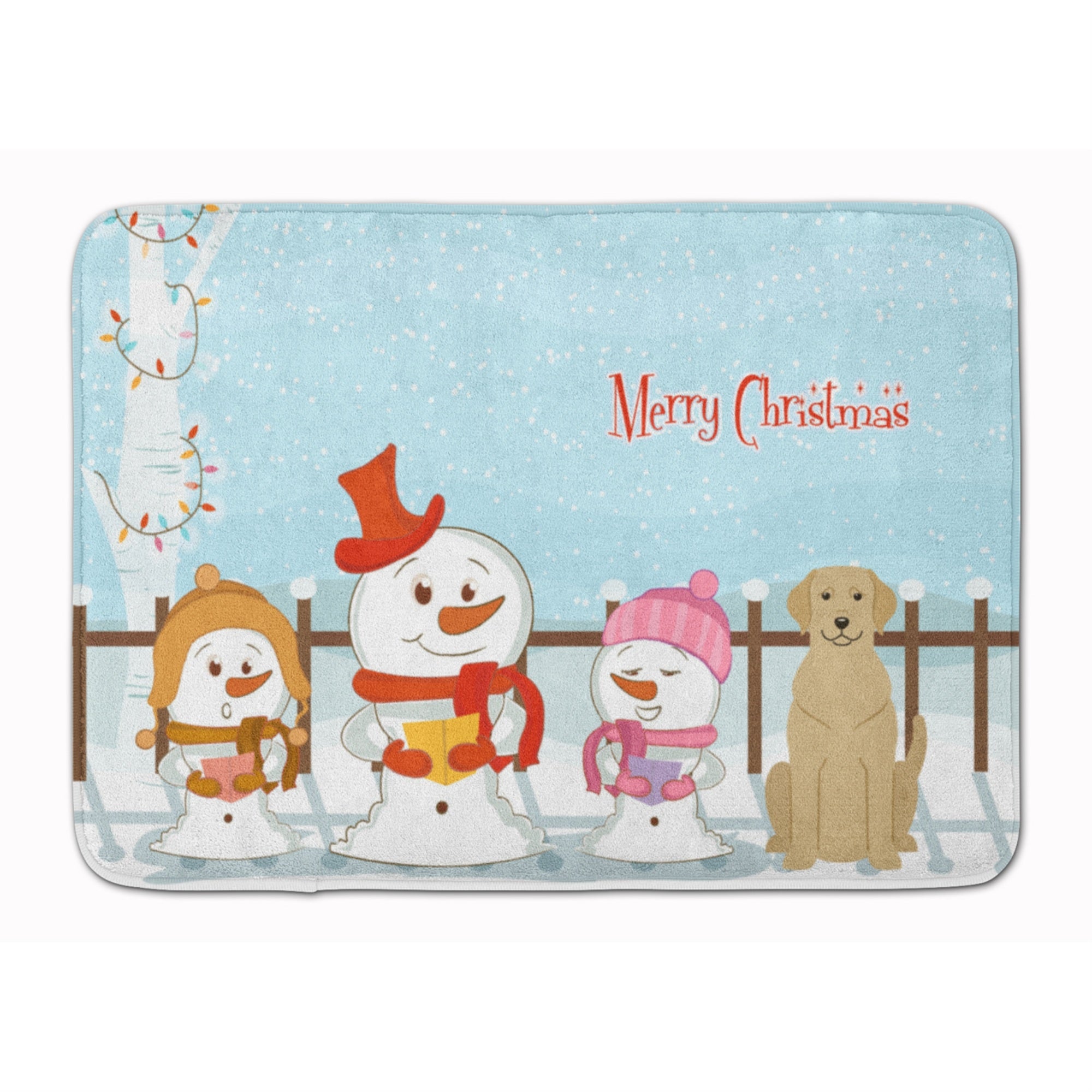 Caroline'S Treasures Merry Christmas Yellow Labrador Floor Mat, 19 X 27, Multicolor