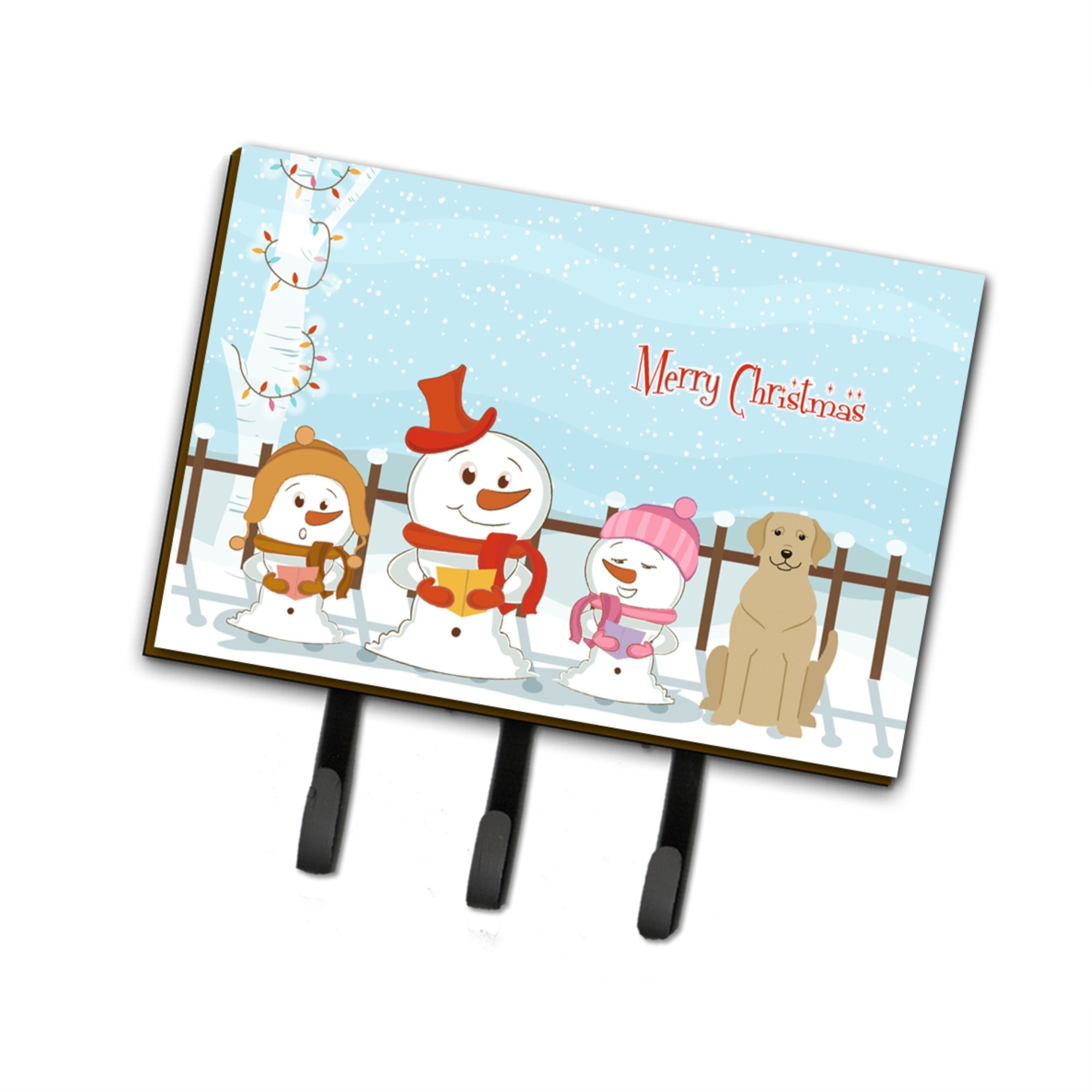 Caroline'S Treasures Christmas Carolers Merry Yellow Labrador Leash Or Key Holder Bb2386Th68, Triple