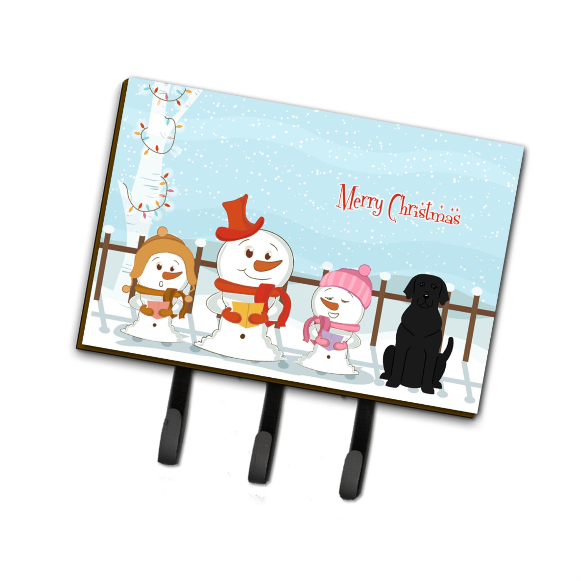 Caroline'S Treasures Merry Christmas Carolers Black Labrador Leash Or Key Holder Bb2388Th68, Triple, Multicolor