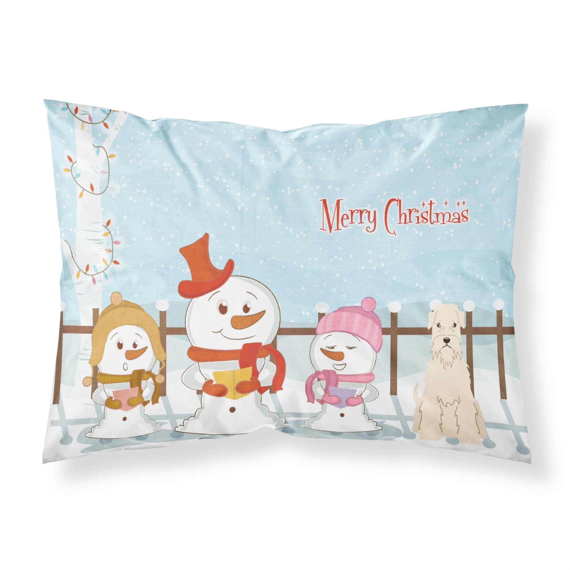 Caroline'S Treasures Christmas Carolers Merry Soft Coated Wheaten Terrier Fabric Standard Pillowcase Bb2392Pillowcase