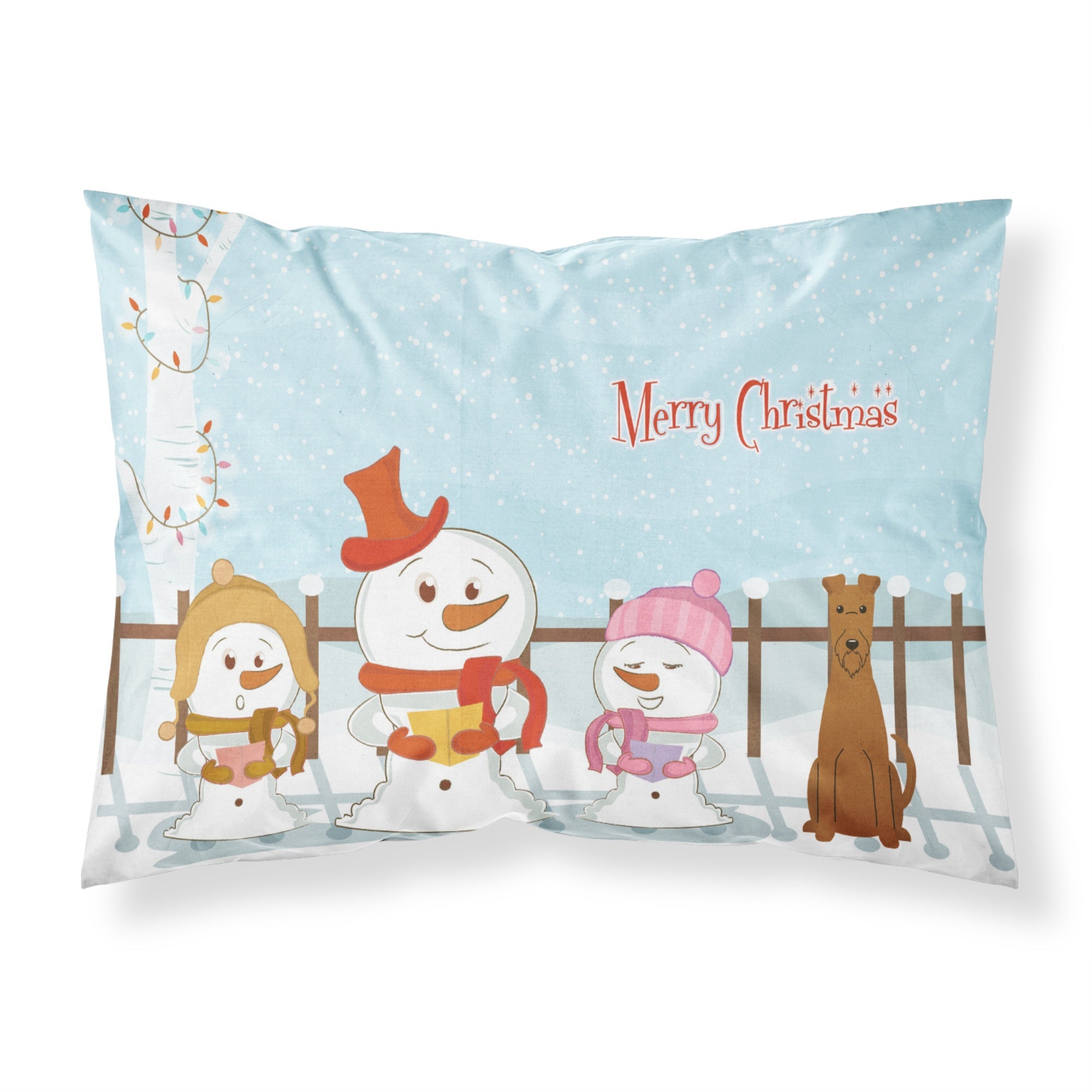 Caroline'S Treasures Merry Christmas Carolers Irish Terrier Fabric Standard Pillowcase Bb2393Pillowcase, Multicolor