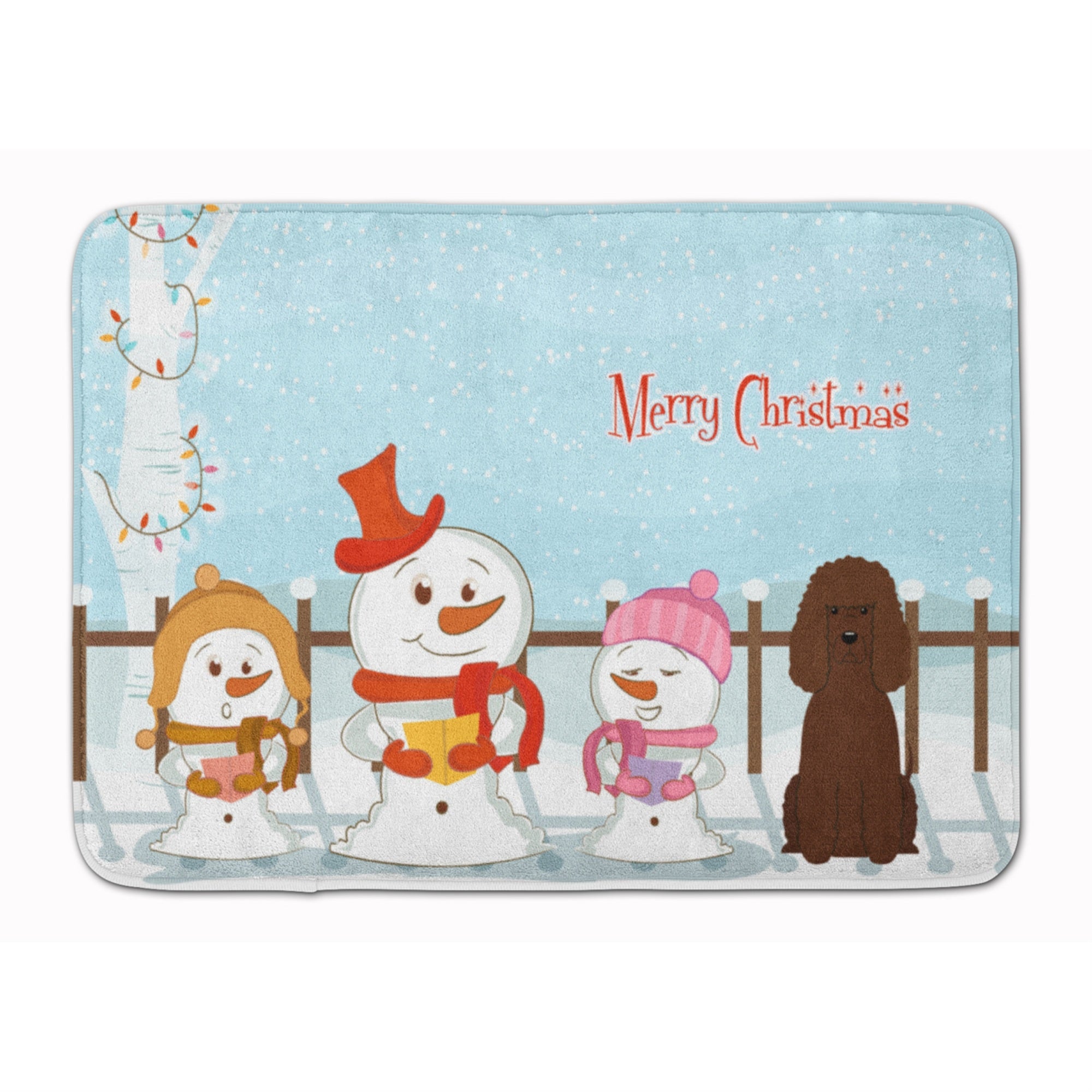 Caroline'S Treasures Merry Christmas Irish Water Spaniel Floor Mat, 19 X 27, Multicolor