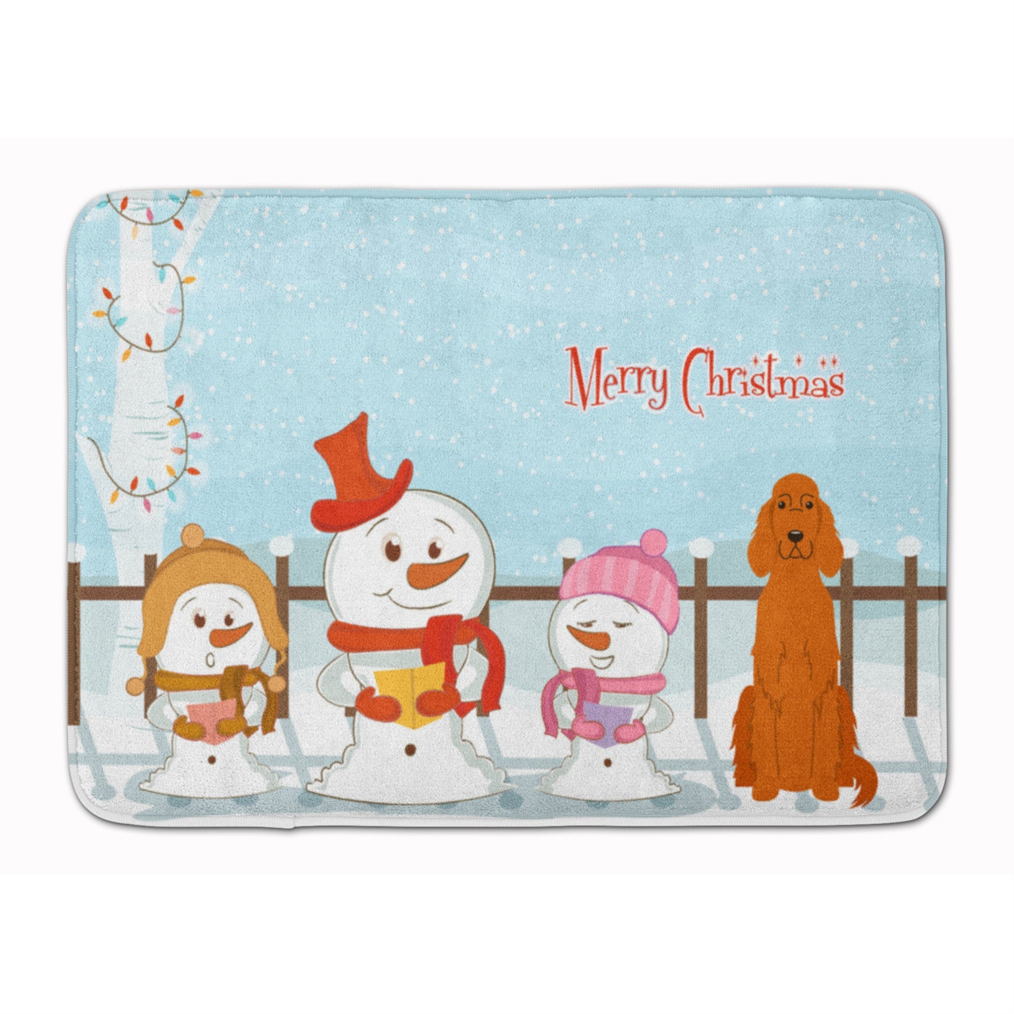 Caroline'S Treasures Merry Christmas Carolers Irish Setter Floor Mat, 19 X 27, Multicolor