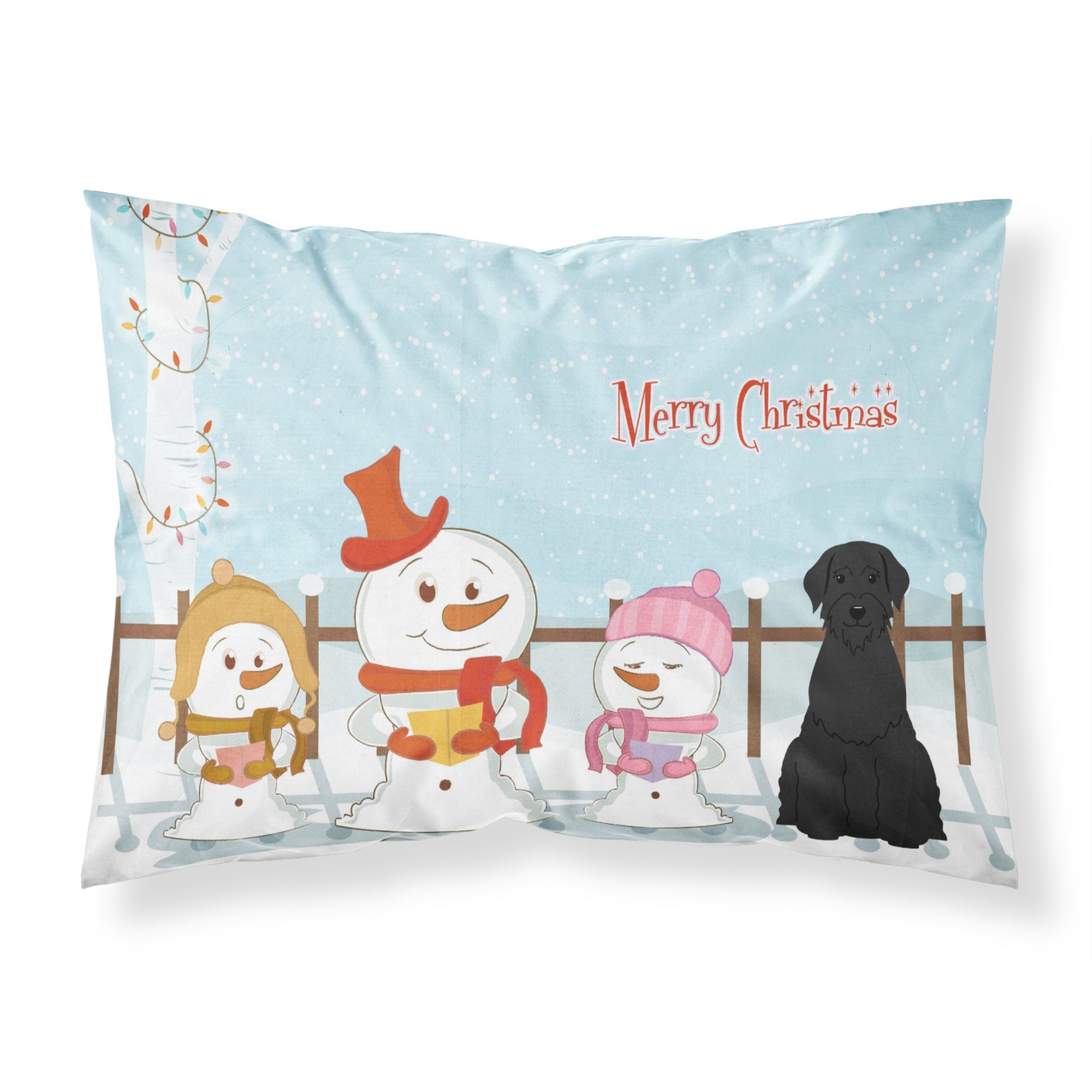 Caroline'S Treasures Merry Christmas Carolers Giant Schnauzer Fabric Standard Pillowcase Bb2397Pillowcase, Multicolor