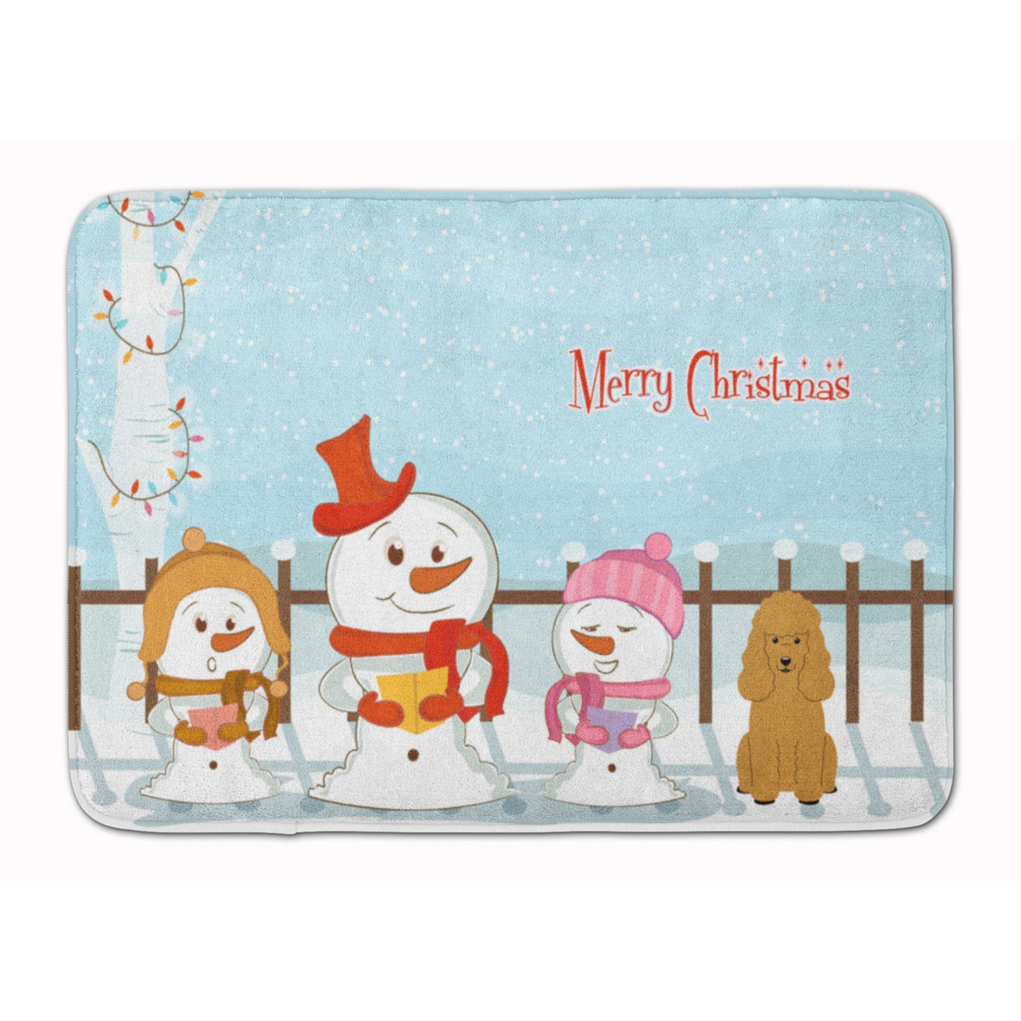 Caroline'S Treasures Merry Christmas Carolers Poodle Tan Floor Mat, 19 X 27, Multicolor