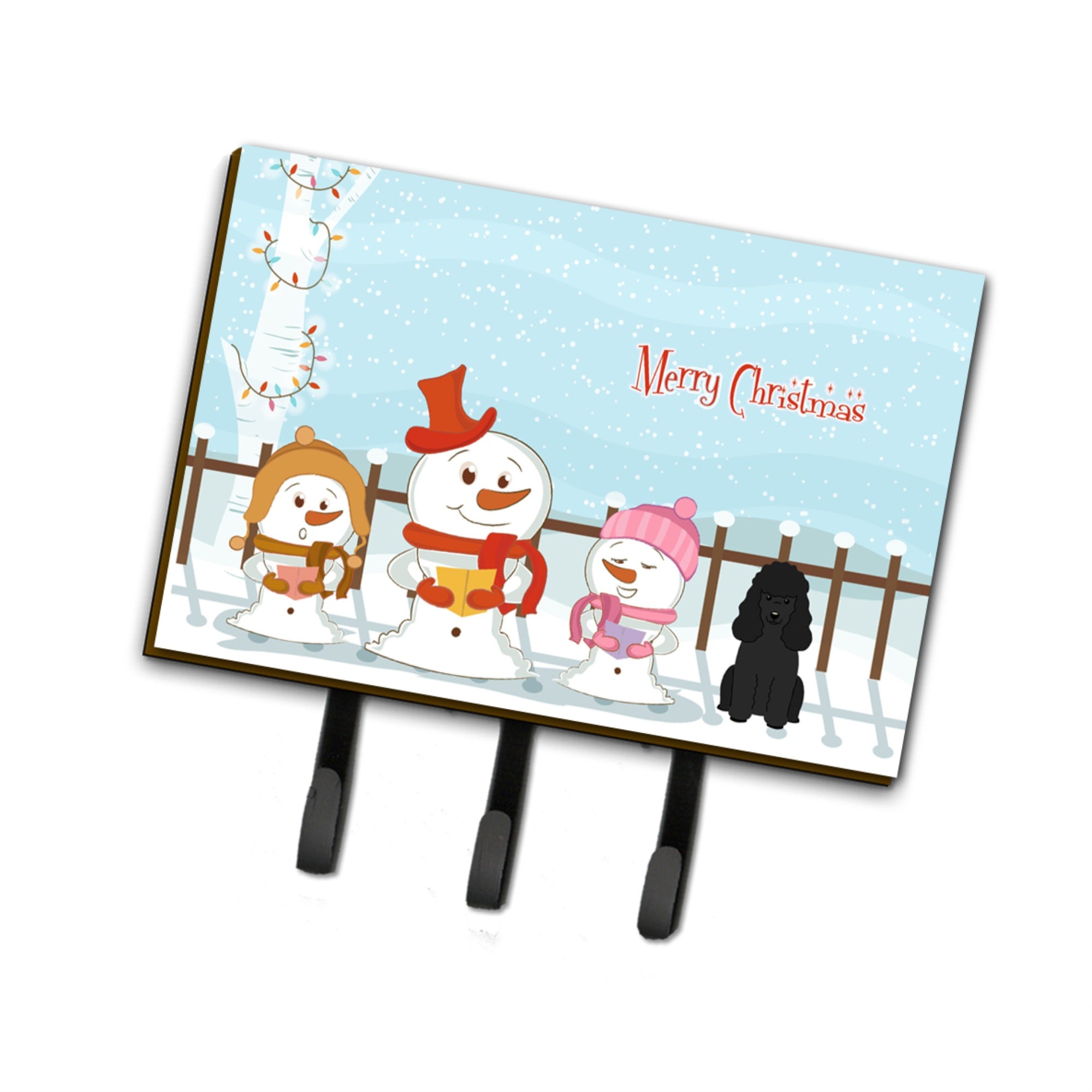 Caroline'S Treasures Christmas Carolers Merry Poodle Black Leash Or Key Holder Bb2402Th68, Triple