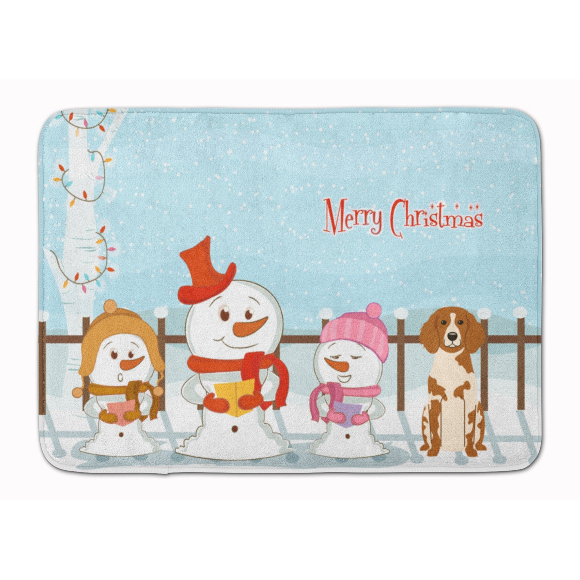 Caroline'S Treasures Merry Christmas Brittany Spaniel Floor Mat, 19 X 27, Multicolor