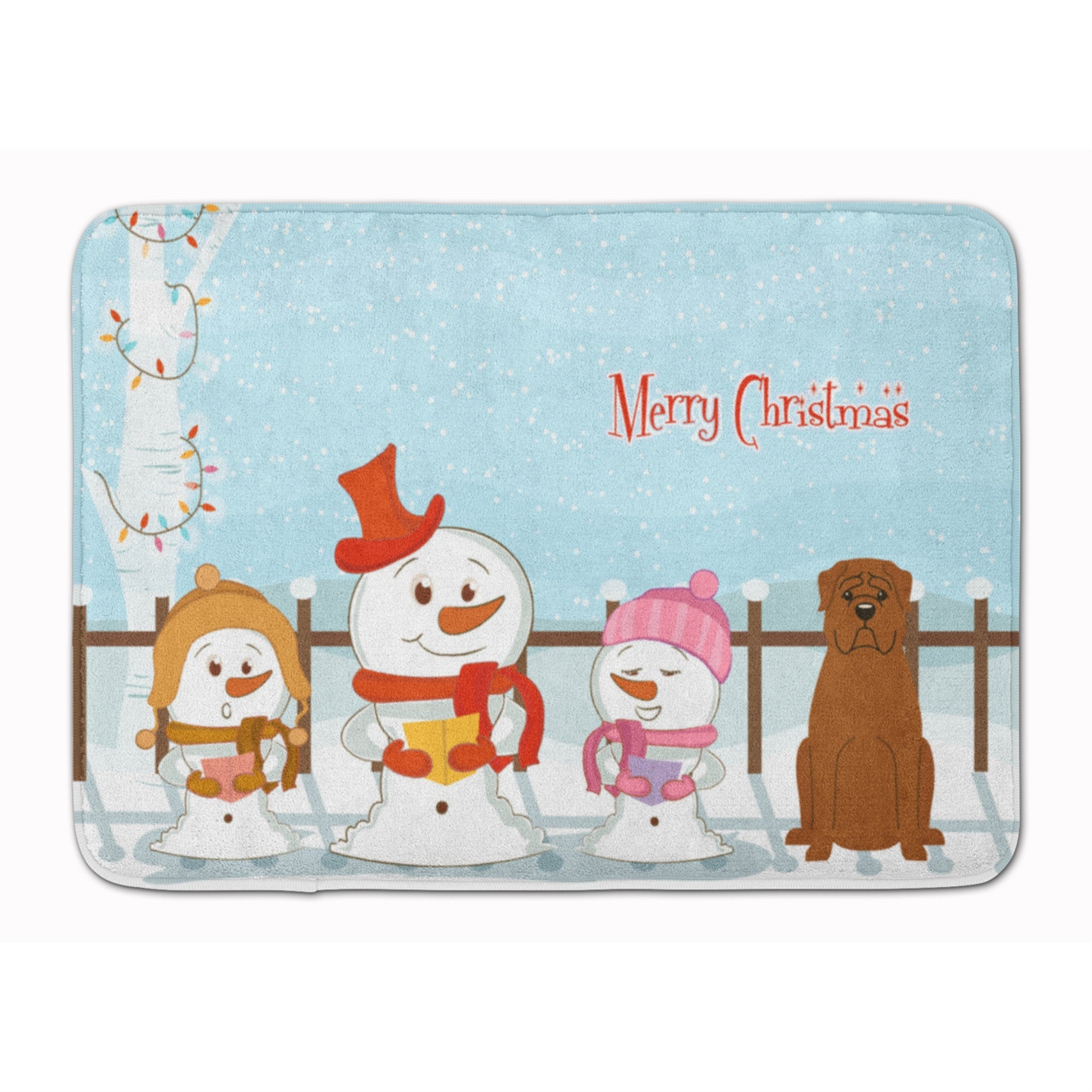 Caroline'S Treasures Christmas Carolers Dogue De Bourdeaux Floor Mat, 19 X 27, Multicolor