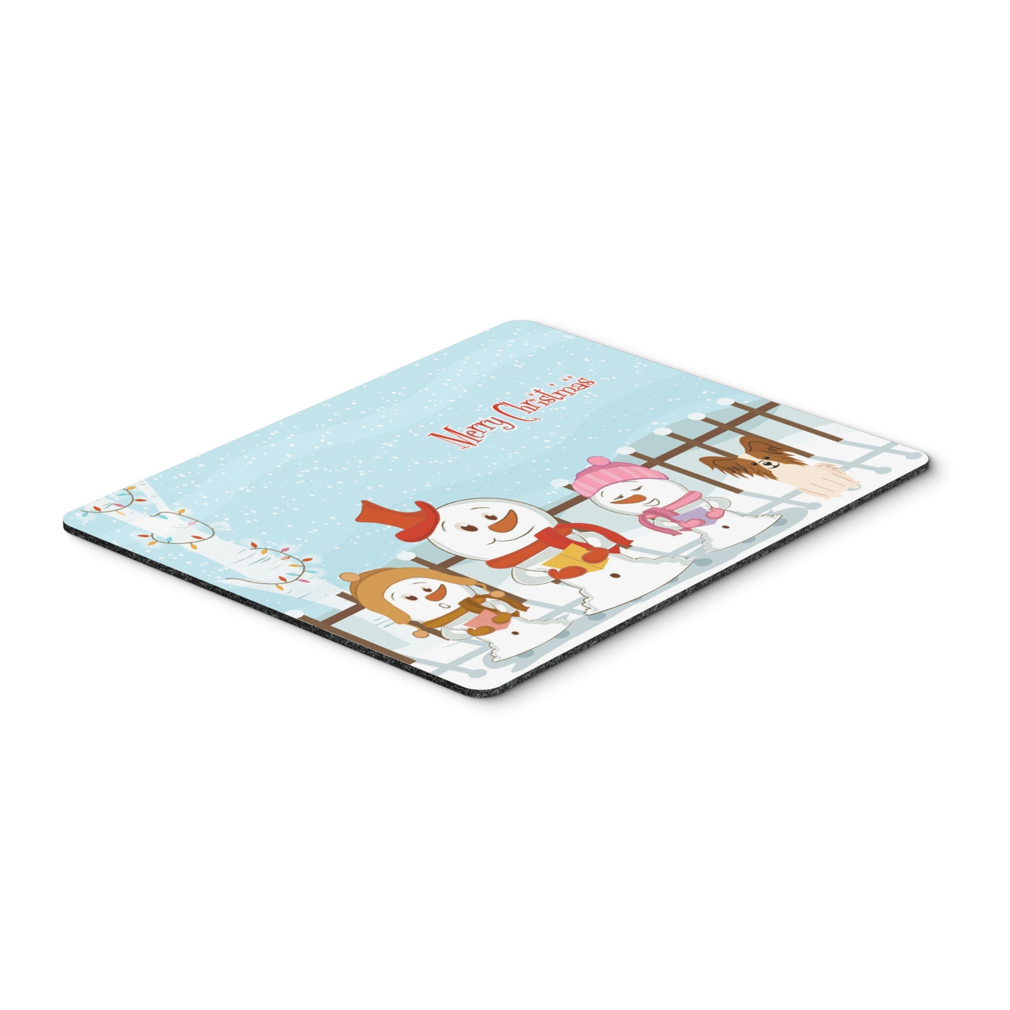 Caroline'S Treasures Merry Christmas Carolers Papillon Red White Mouse Pad,  Multicolor, 7.75X9.25 (Bb2409Mp)