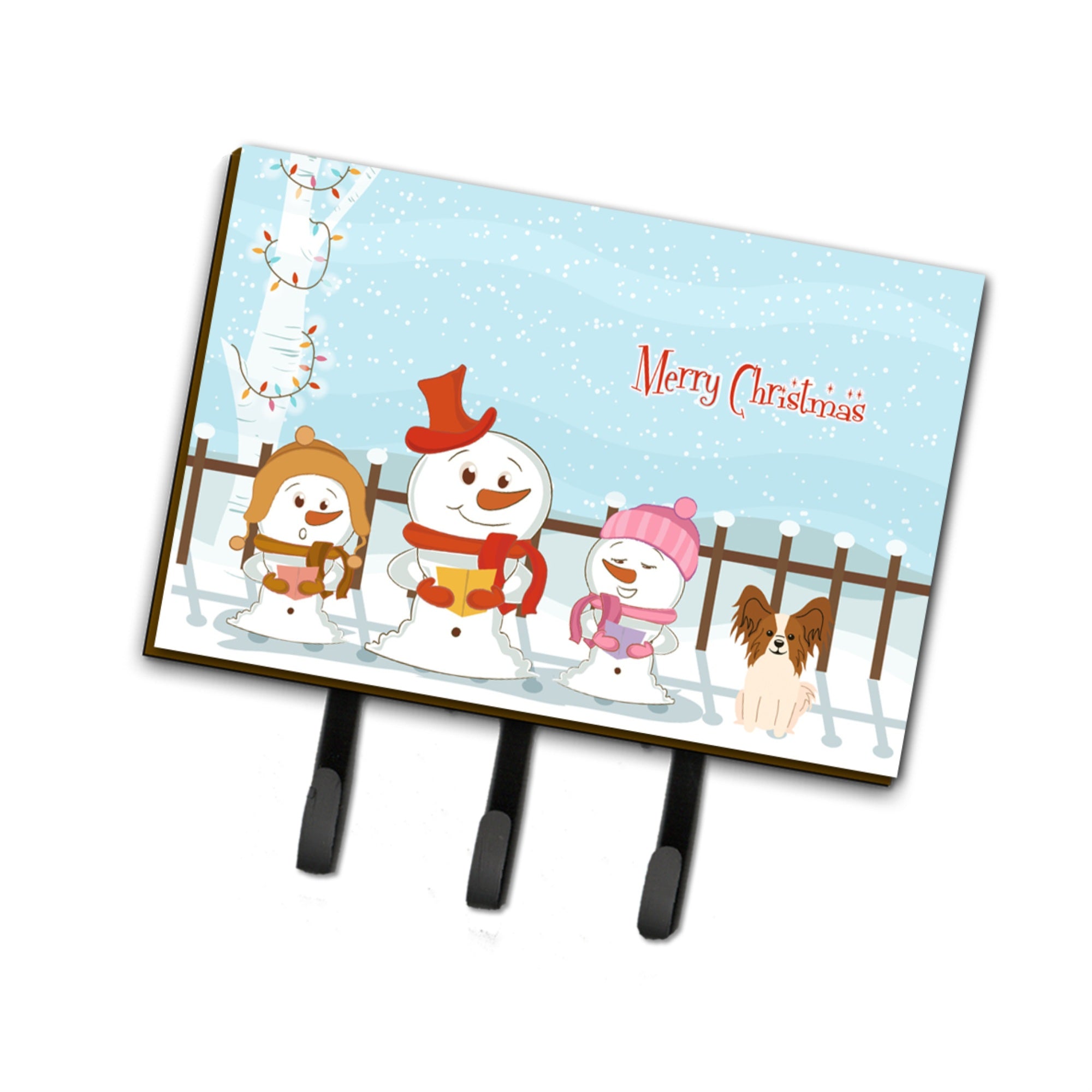 Caroline'S Treasures Merry Christmas Carolers Papillon Red White Leash Or Key Holder Bb2409Th68, Triple, Multicolor