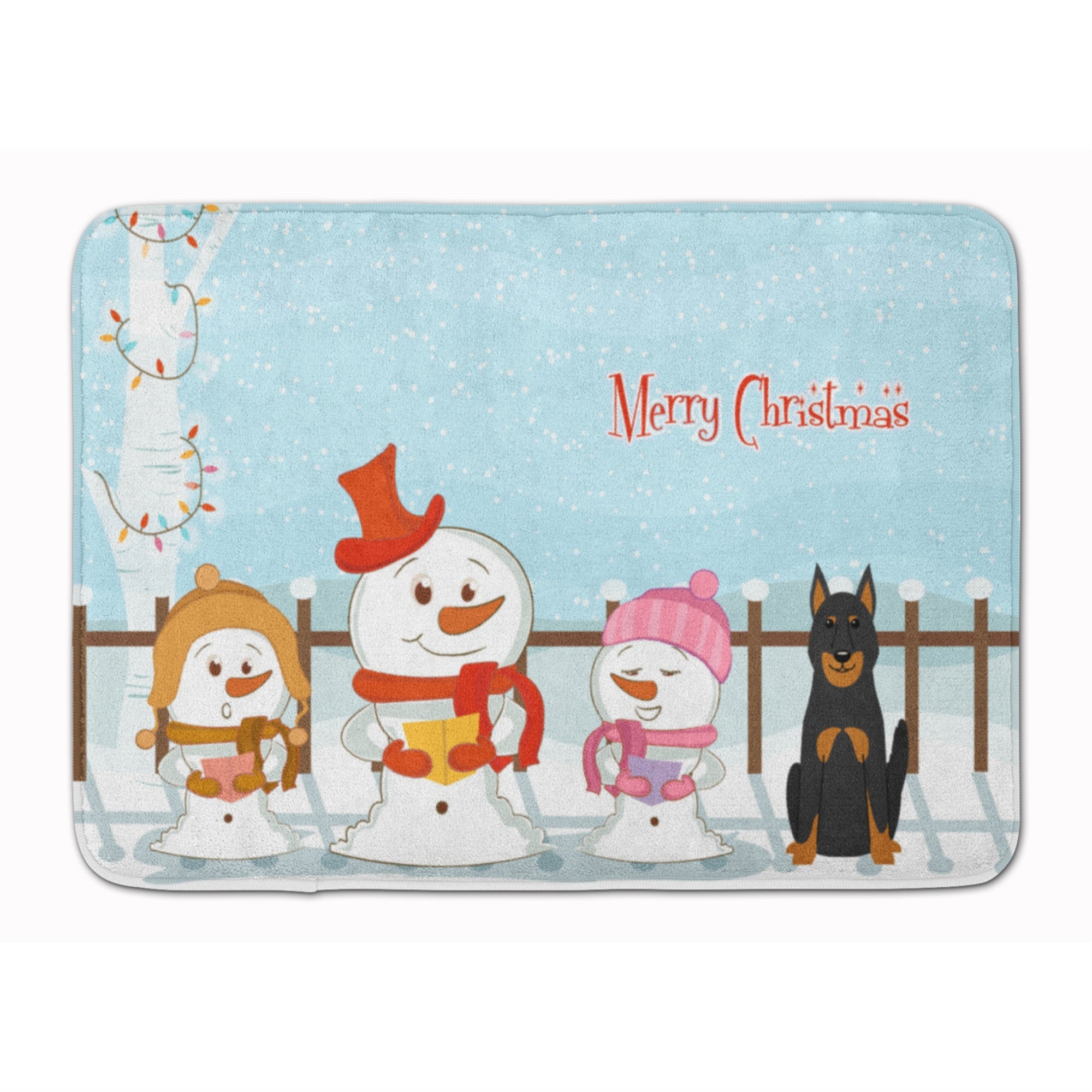Caroline'S Treasures Merry Christmas Beauce Shepherd Dog Floor Mat, 19 X 27, Multicolor