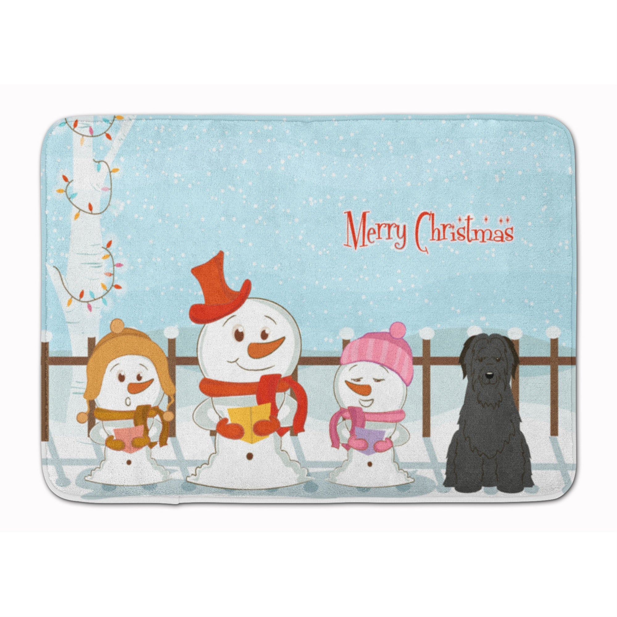 Caroline'S Treasures Merry Christmas Carolers Briard Black Floor Mat, 19 X 27, Multicolor