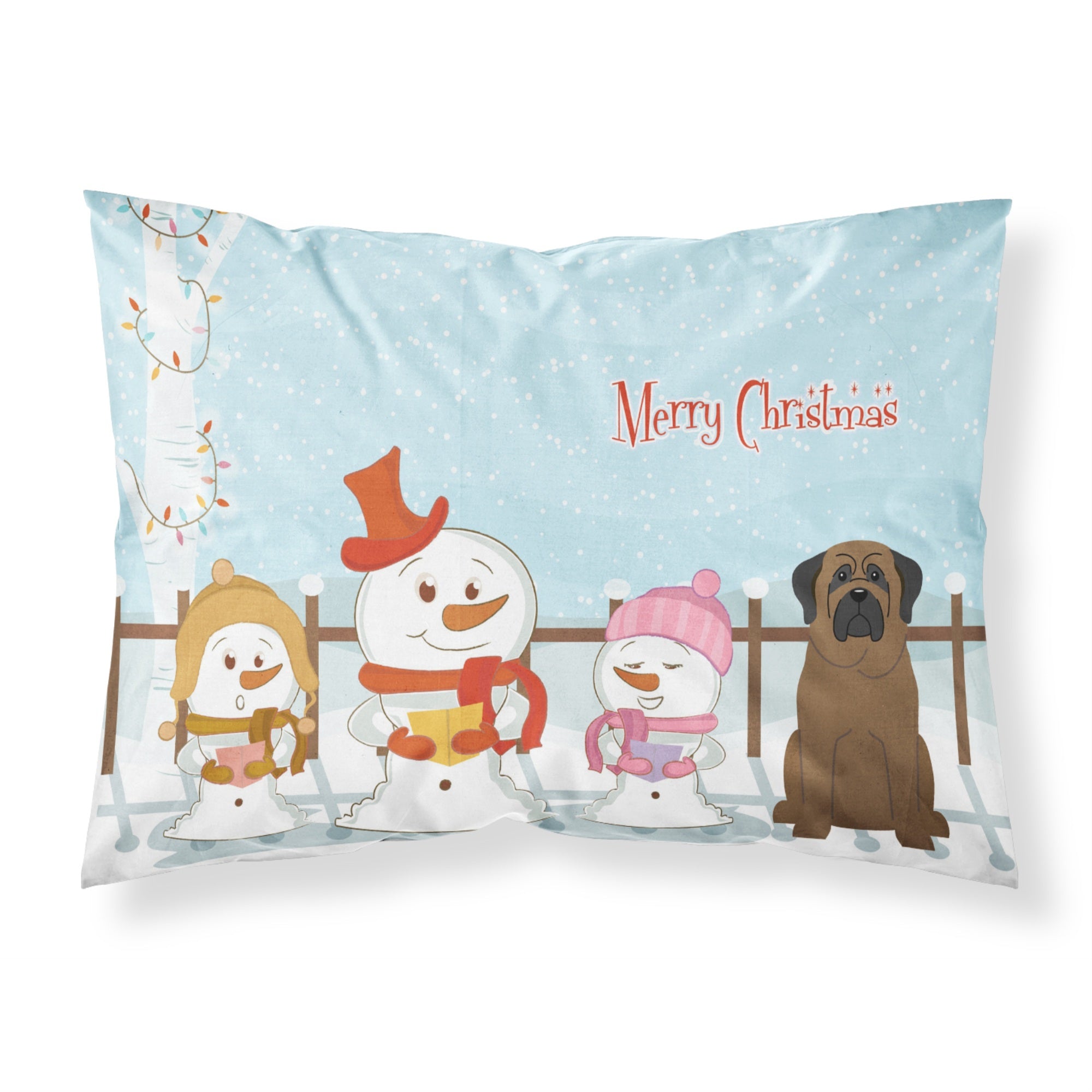 Caroline'S Treasures Christmas Carolers Merry Bullmastiff Fabric Standard Pillowcase Bb2415Pillowcase