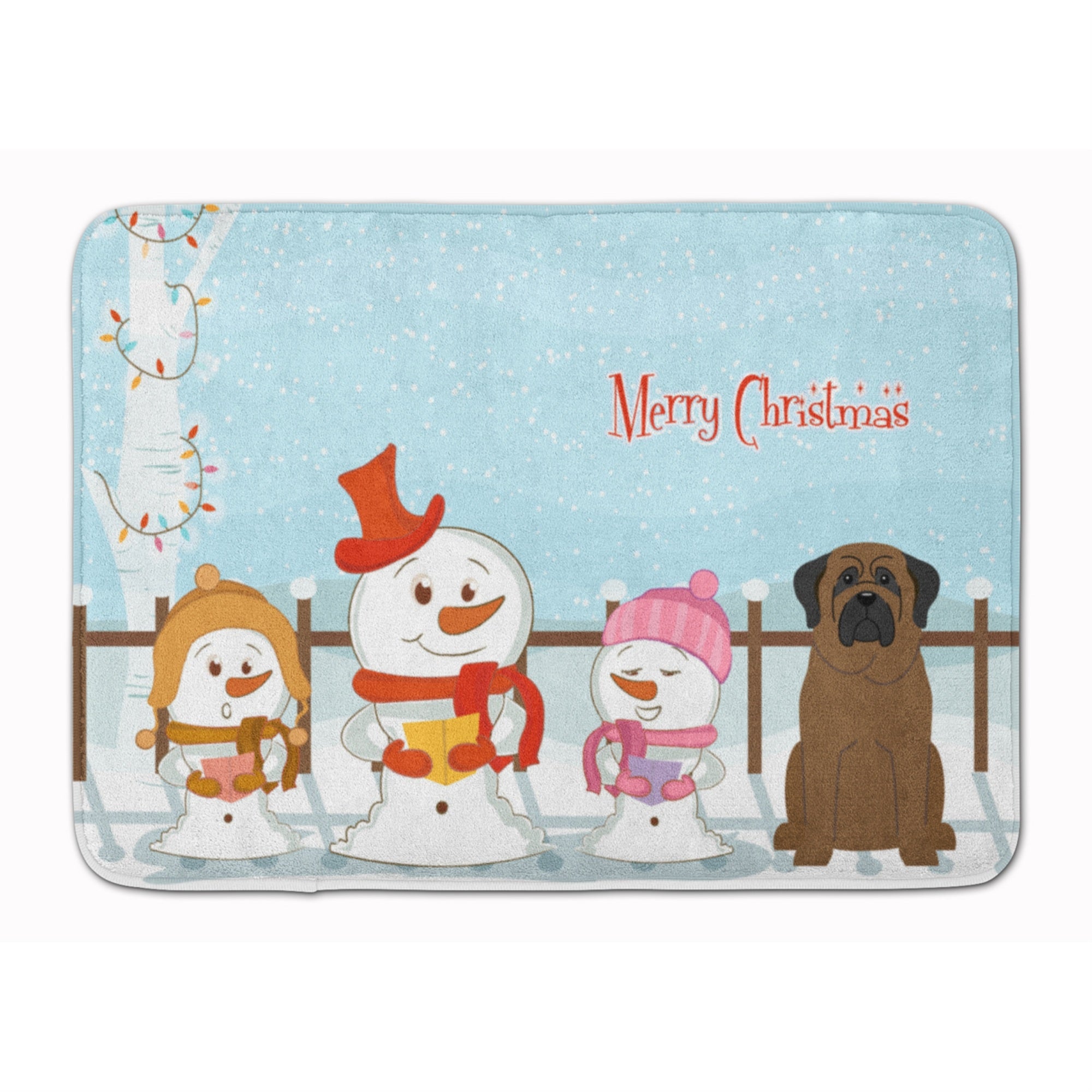 Caroline'S Treasures Merry Christmas Carolers Bullmastiff Floor Mat, 19 X 27, Multicolor
