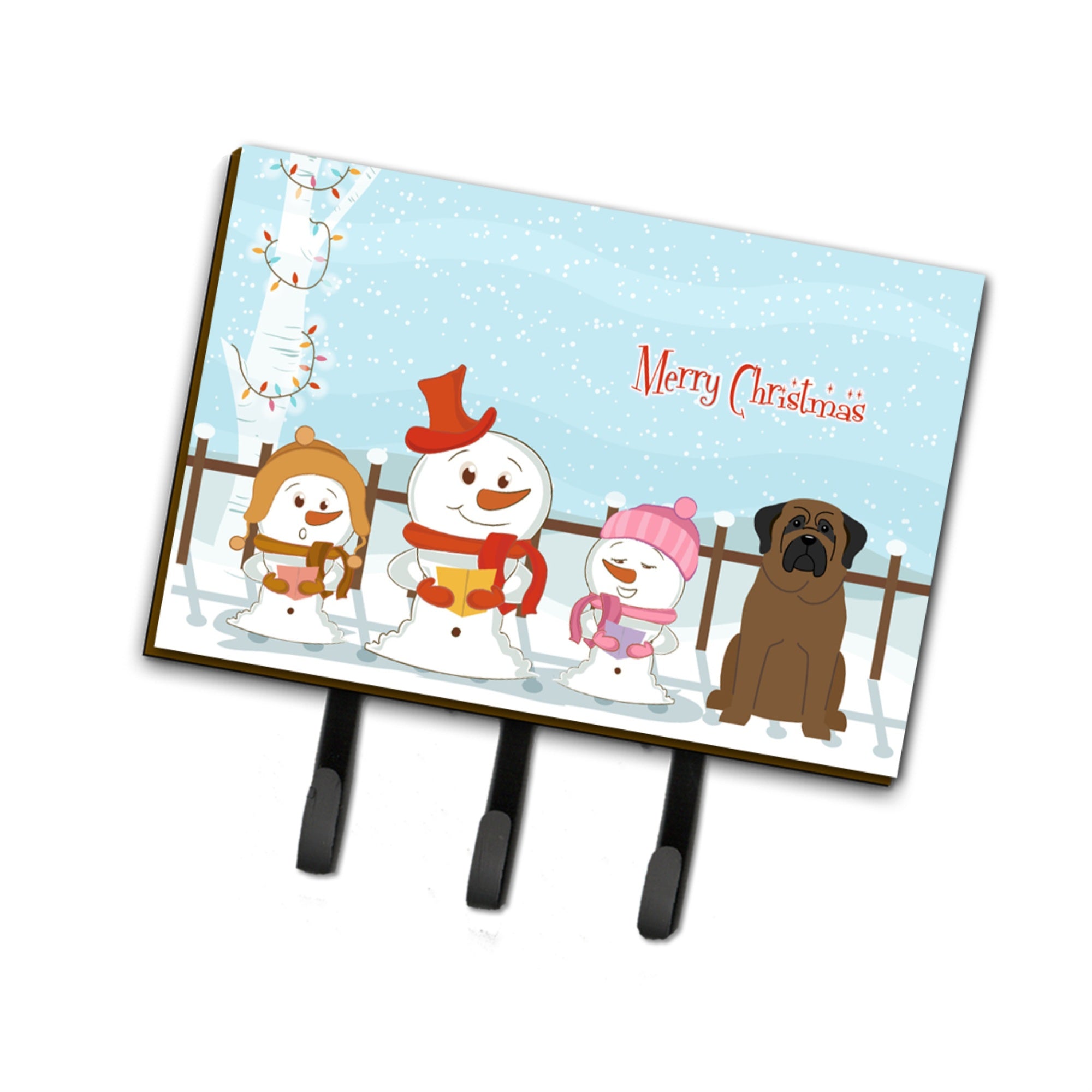 Caroline'S Treasures Christmas Carolers Merry Bullmastiff Leash Or Key Holder Bb2415Th68, Triple