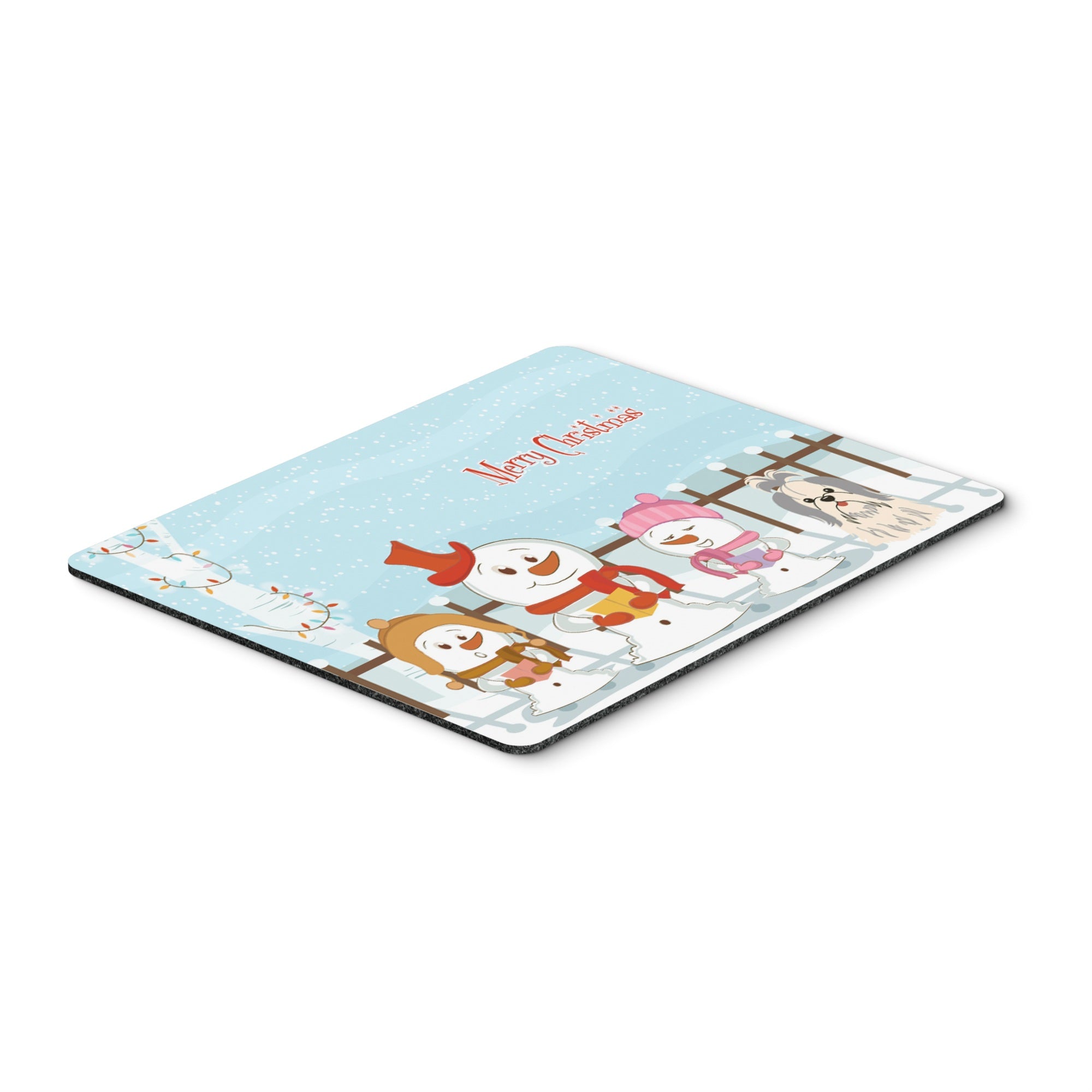 Caroline'S Treasures Merry Christmas Shih Tzu Silver White Mouse Pad,  Multicolor, 7.75X9.25 (Bb2416Mp)