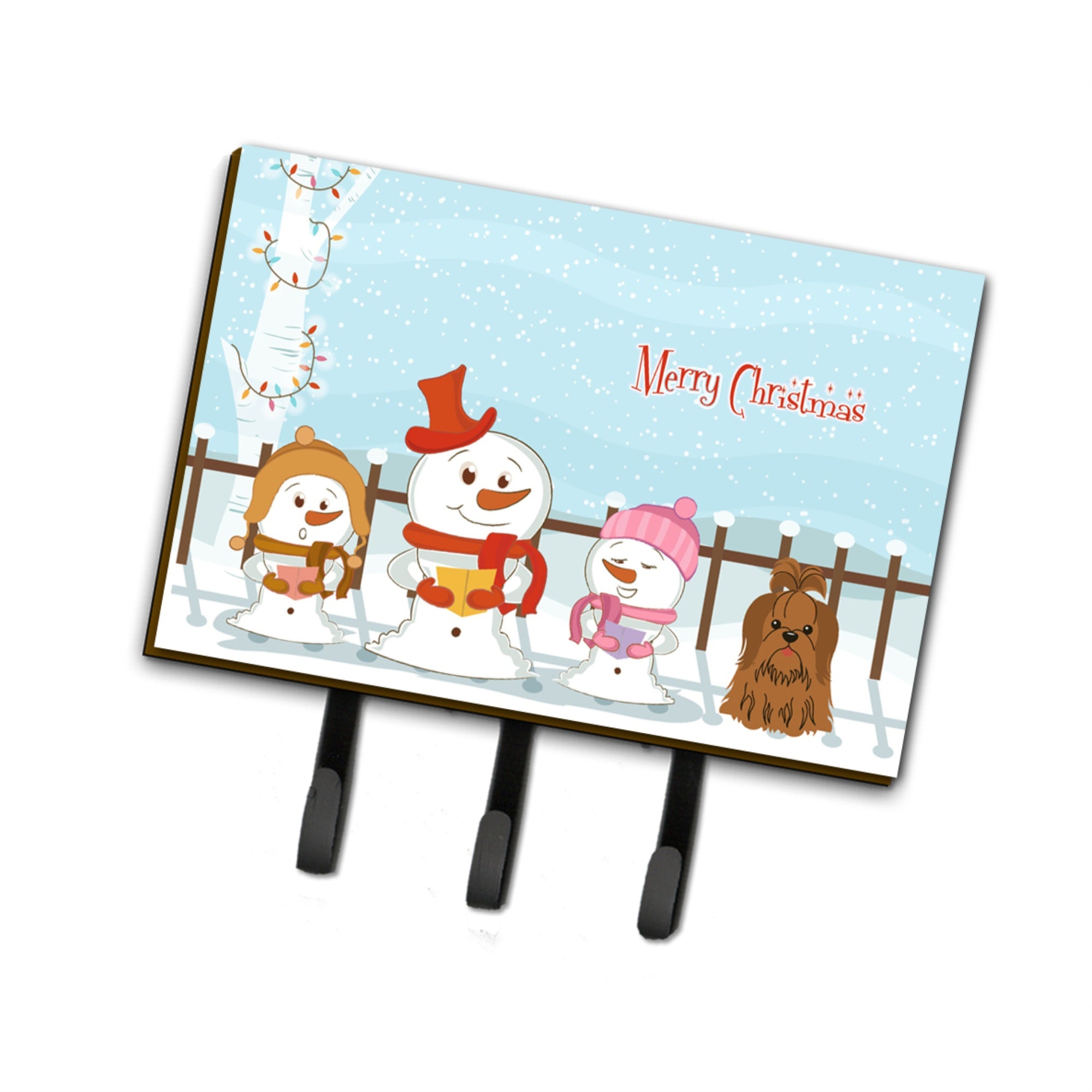 Caroline'S Treasures Merry Christmas Carolers Shih Tzu Chocolate Leash Or Key Holder Bb2417Th68, Triple, Multicolor