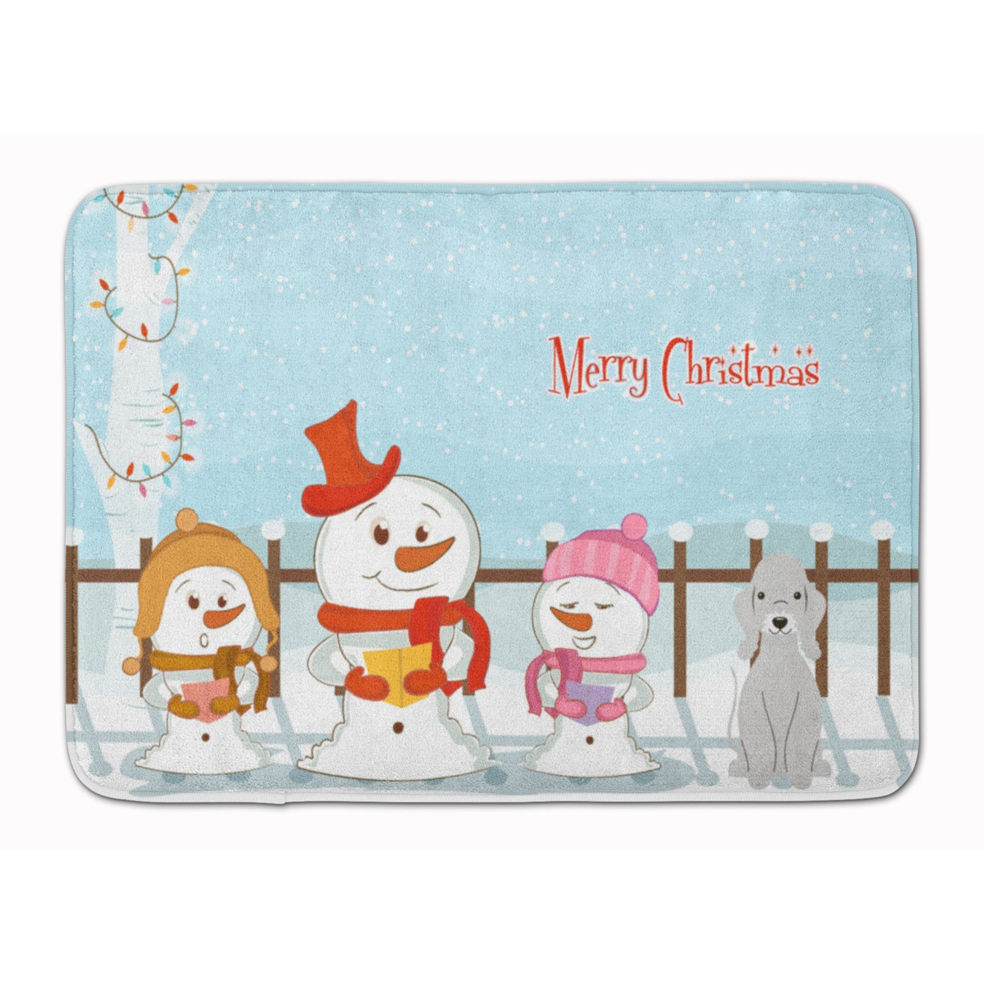Caroline'S Treasures Merry Christmas Bedlington Terrier Blue Floor Mat, 19 X 27, Multicolor