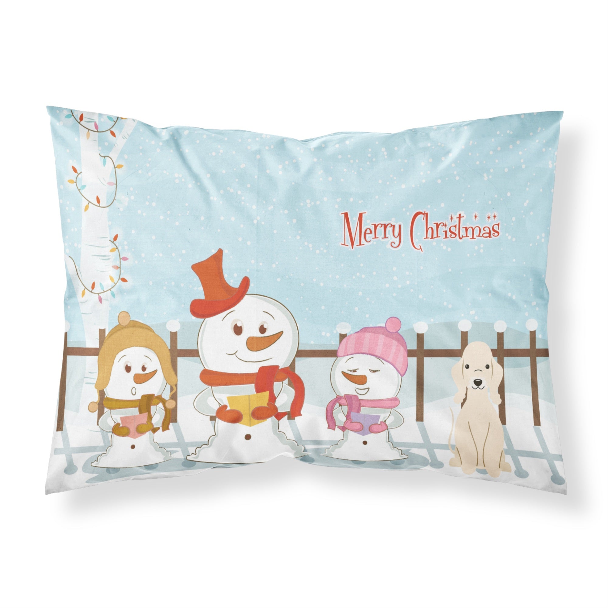 Caroline'S Treasures Merry Christmas Carolers Bedlington Terrier Sandy Fabric Standard Pillowcase Bb2422Pillowcase, Multicolor
