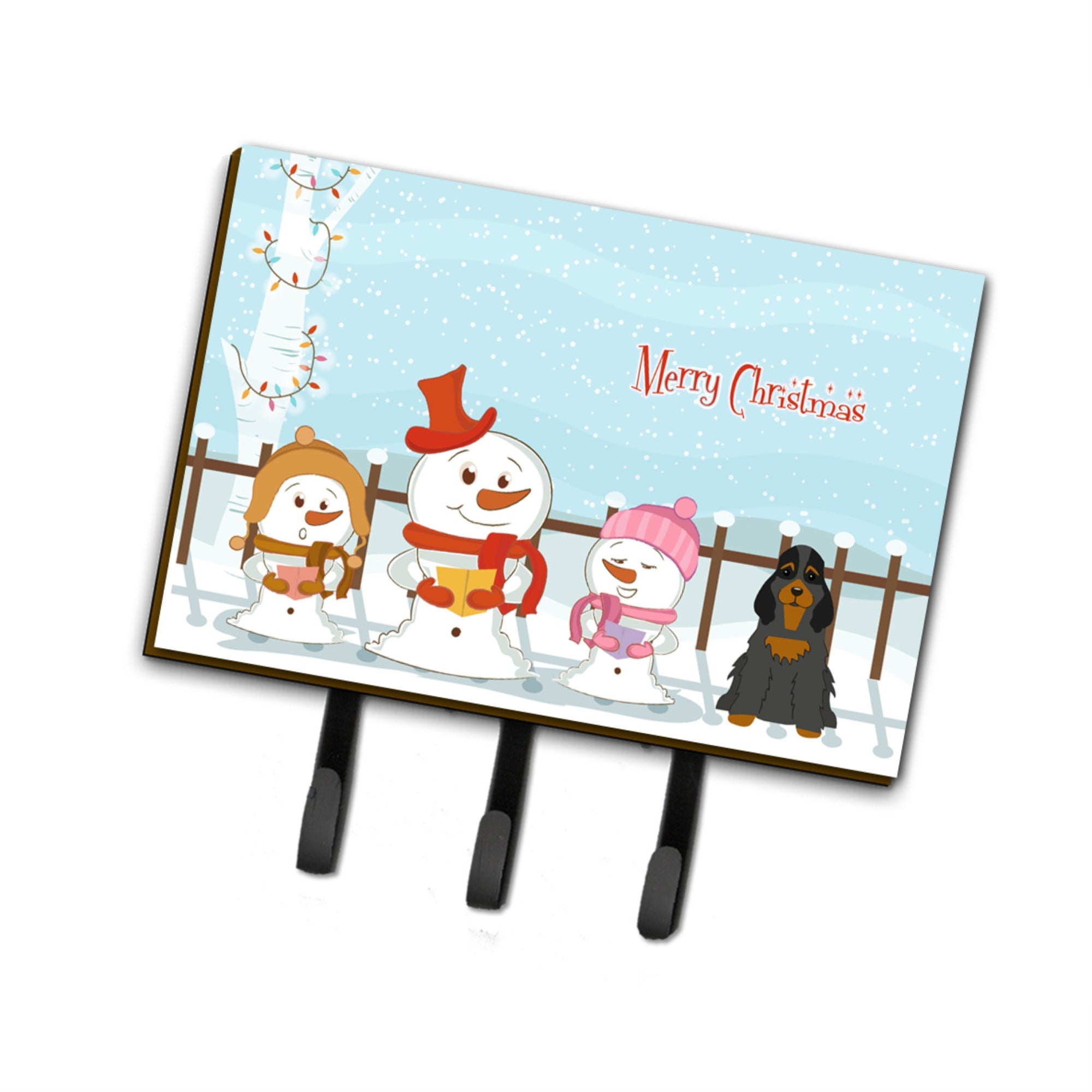 Caroline'S Treasures Merry Christmas Carolers Cocker Spaniel Black Tan Leash Or Key Holder Bb2424Th68, Triple, Multicolor