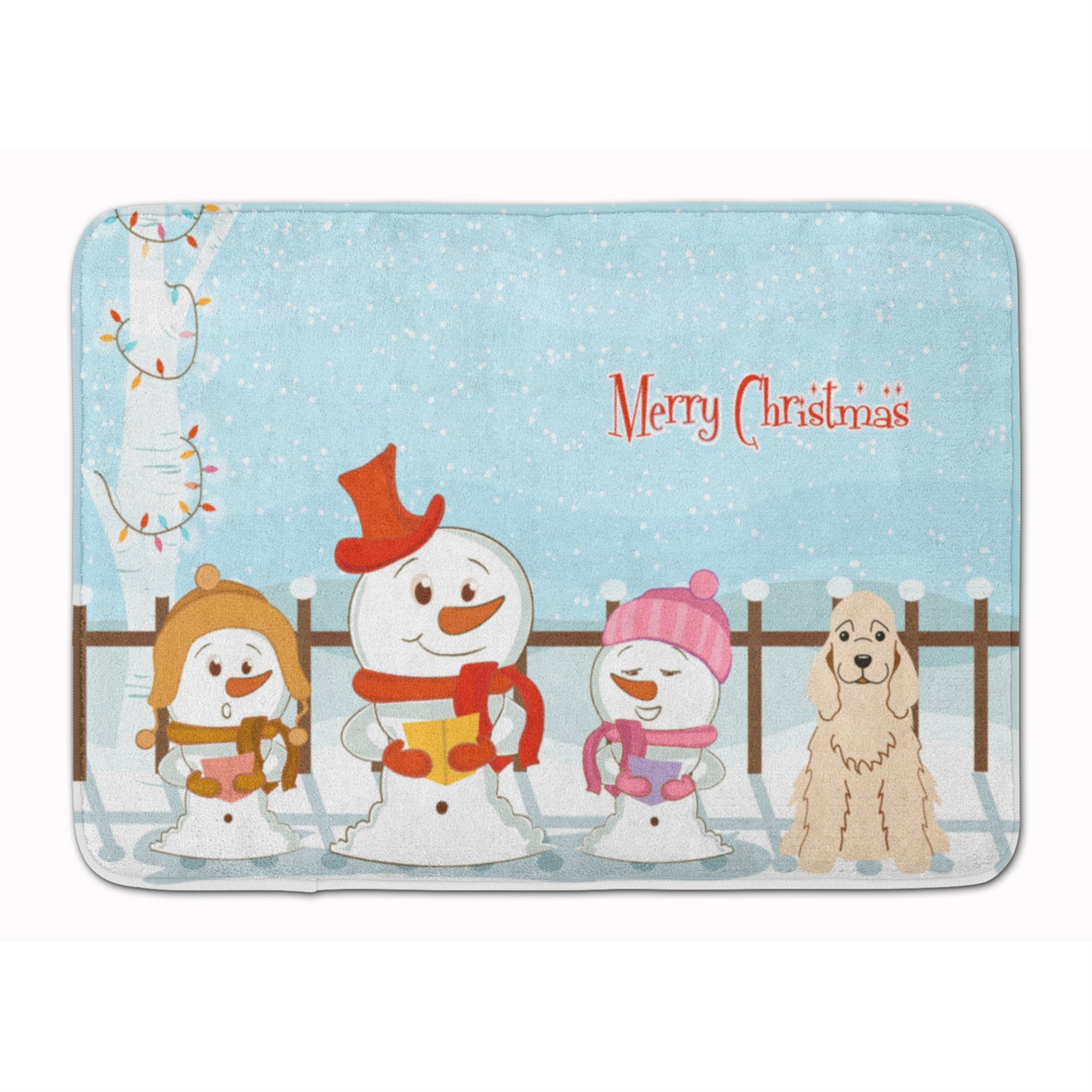 Caroline'S Treasures Merry Christmas Cocker Spaniel Buff Floor Mat, 19 X 27, Multicolor