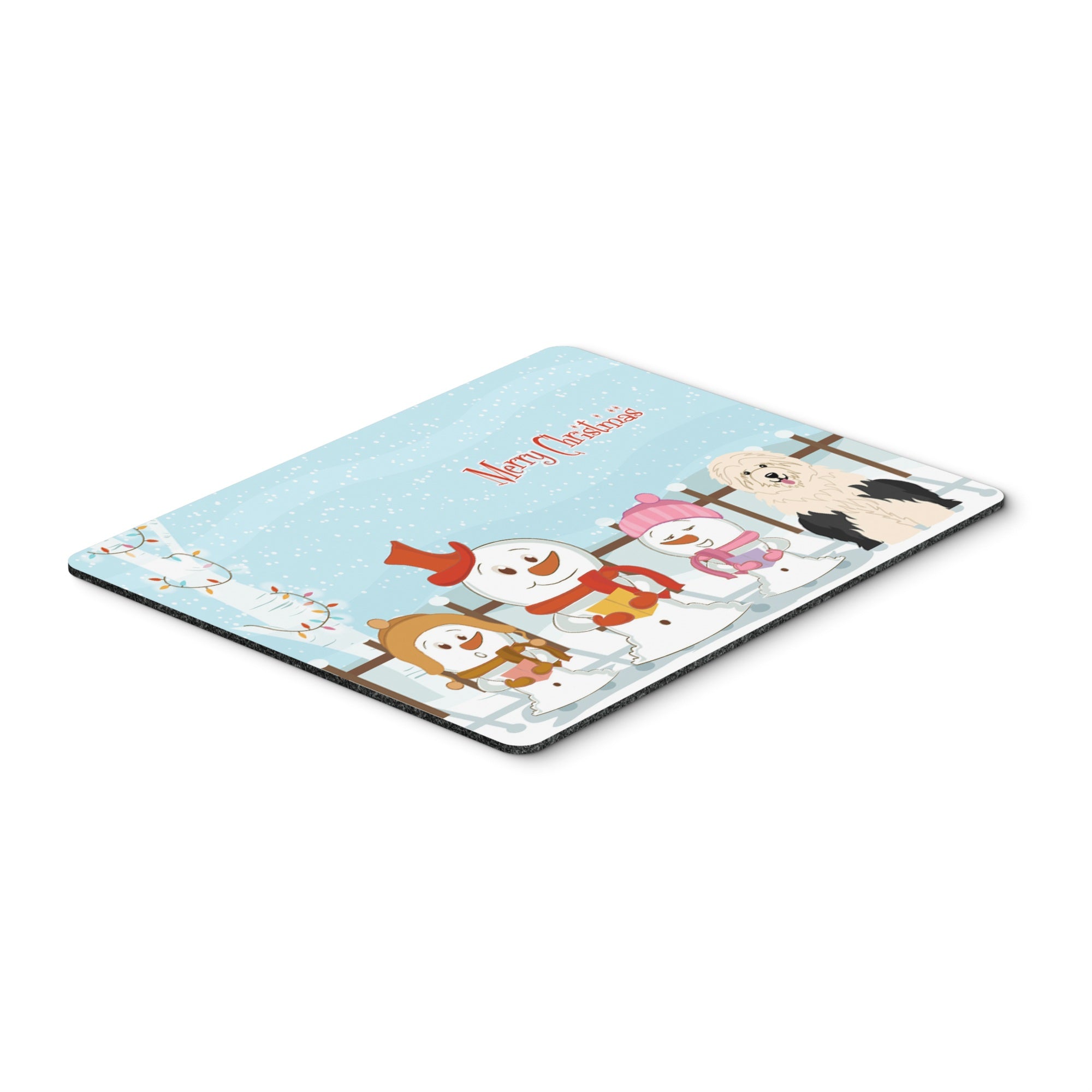 Caroline'S Treasures Merry Christmas Old English Sheepdog Mouse Pad,  Multicolor, 7.75X9.25 (Bb2427Mp)