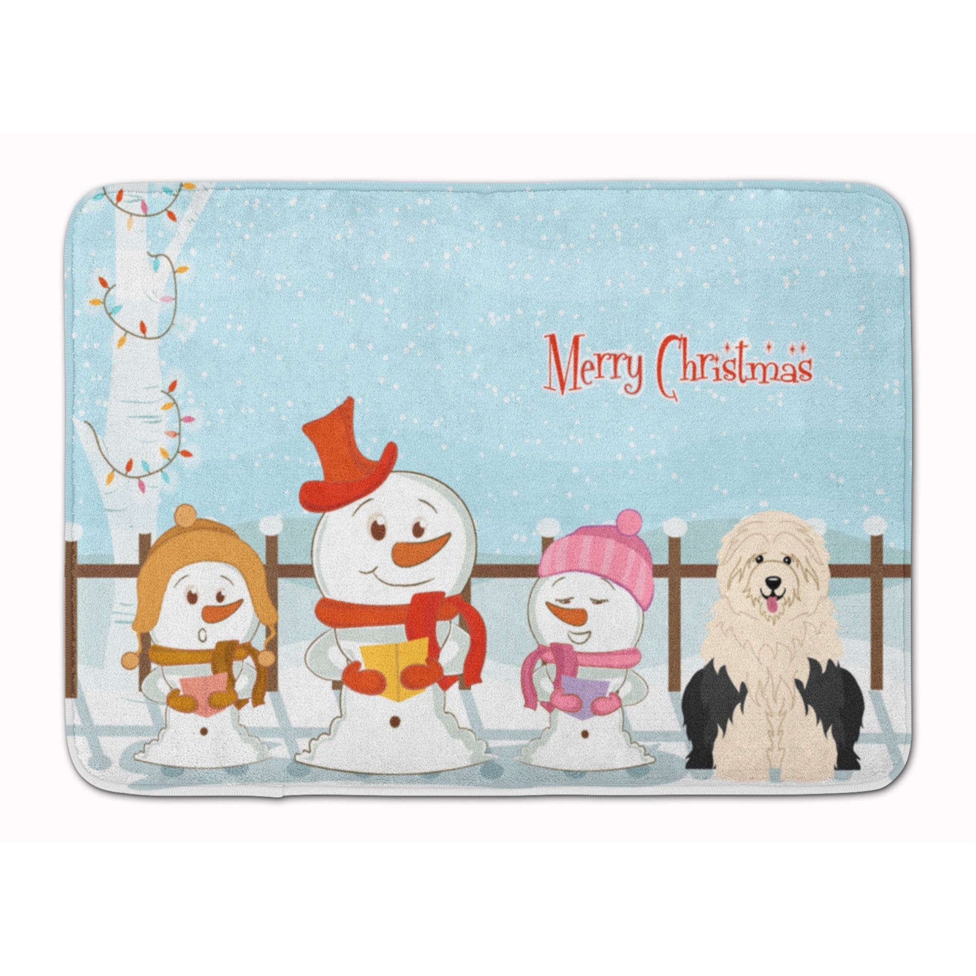 Caroline'S Treasures Merry Christmas Old English Sheepdog Floor Mat, 19 X 27, Multicolor