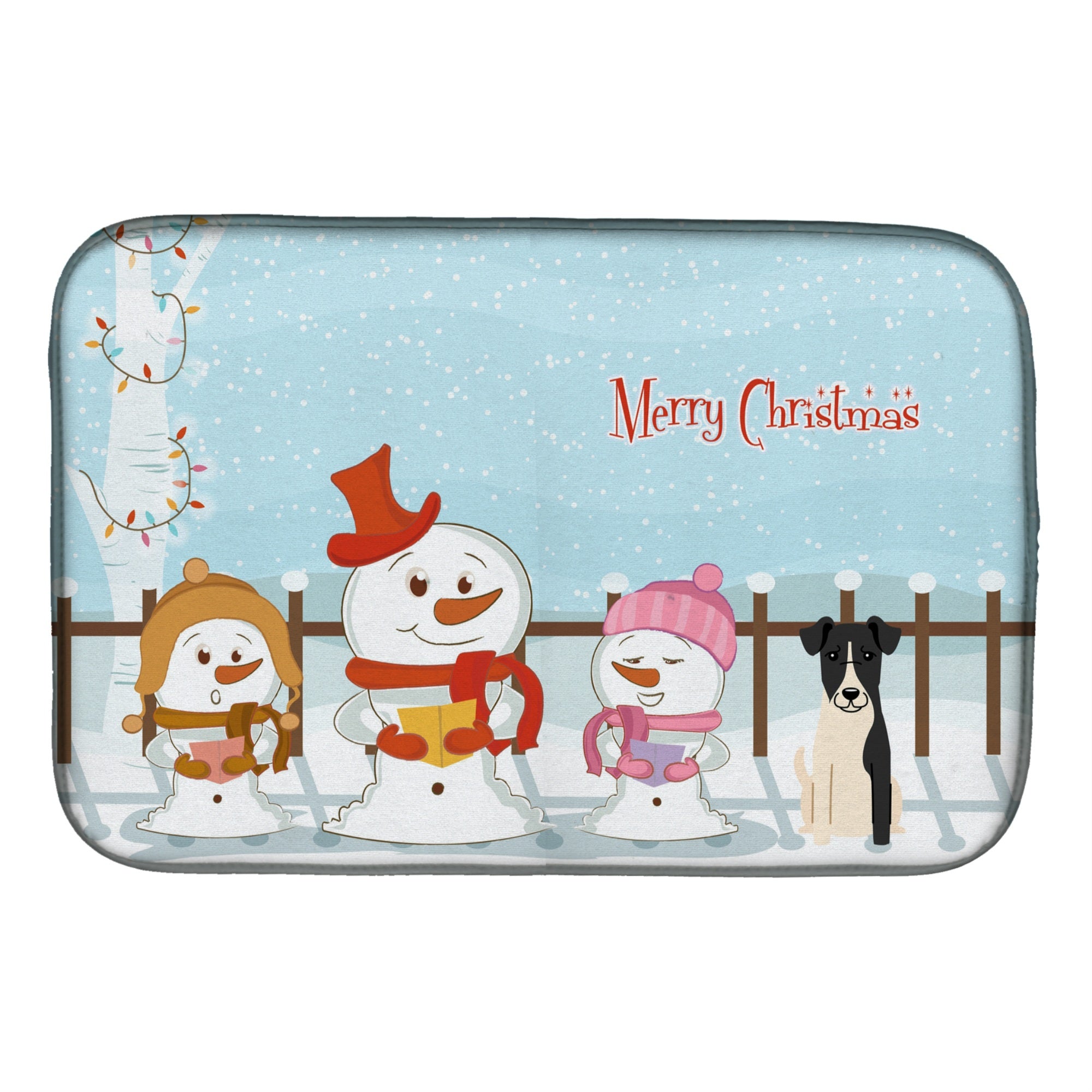 Caroline'S Treasures Merry Christmas Carolers Smooth Fox Terrier Dish Drying Mat, 14 X 21