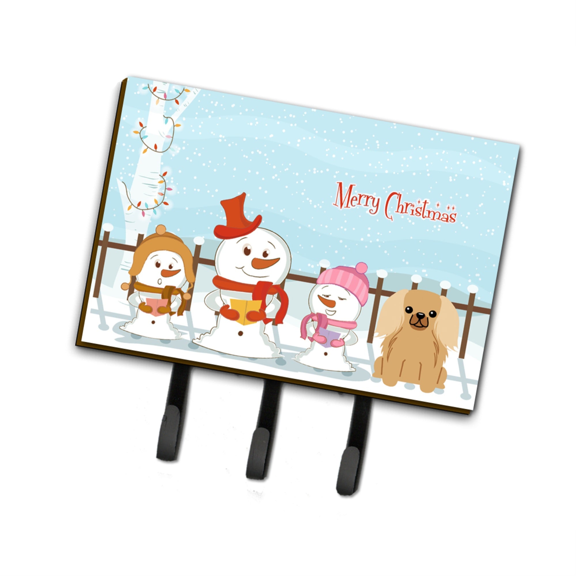 Caroline'S Treasures Merry Christmas Carolers Pekingnese Fawn Sable Leash Or Key Holder Bb2435Th68, Triple, Multicolor