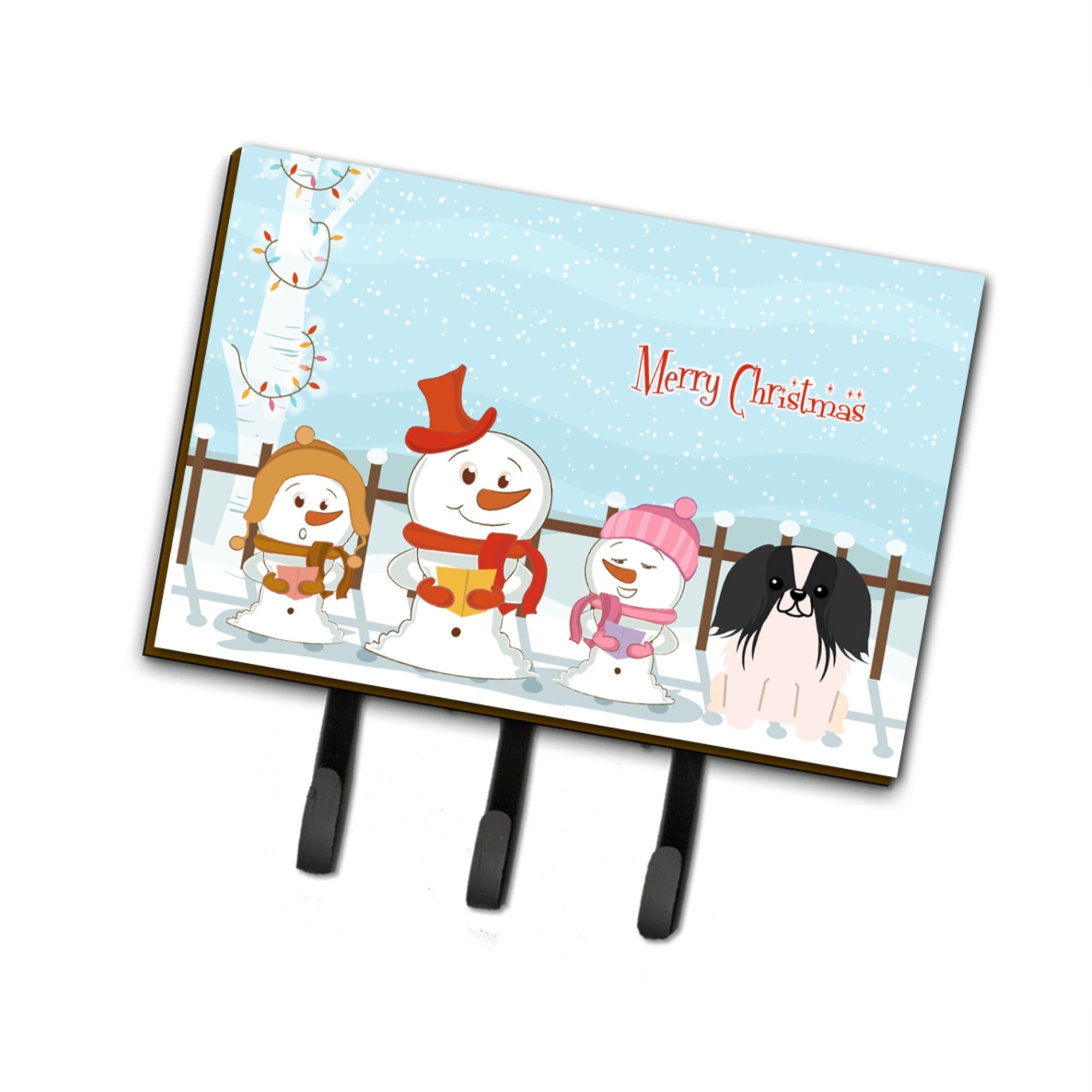Caroline'S Treasures Merry Christmas Carolers Pekingnese Black White Leash Or Key Holder Bb2436Th68, Triple, Multicolor