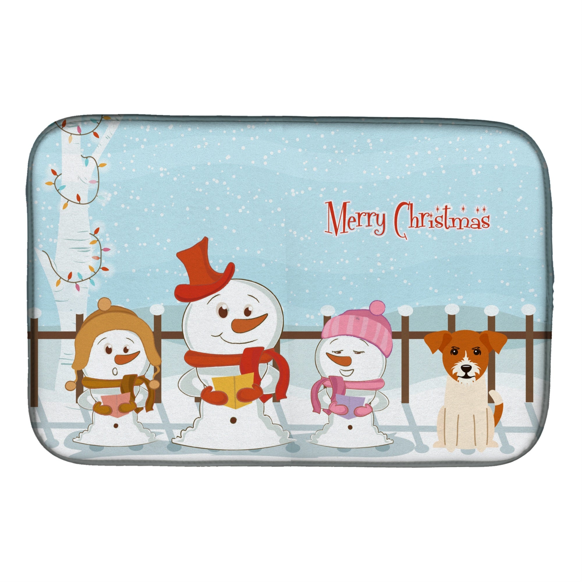 Caroline'S Treasures Merry Christmas Carolers Jack Russell Terrier Dish Drying Mat, 14 X 21