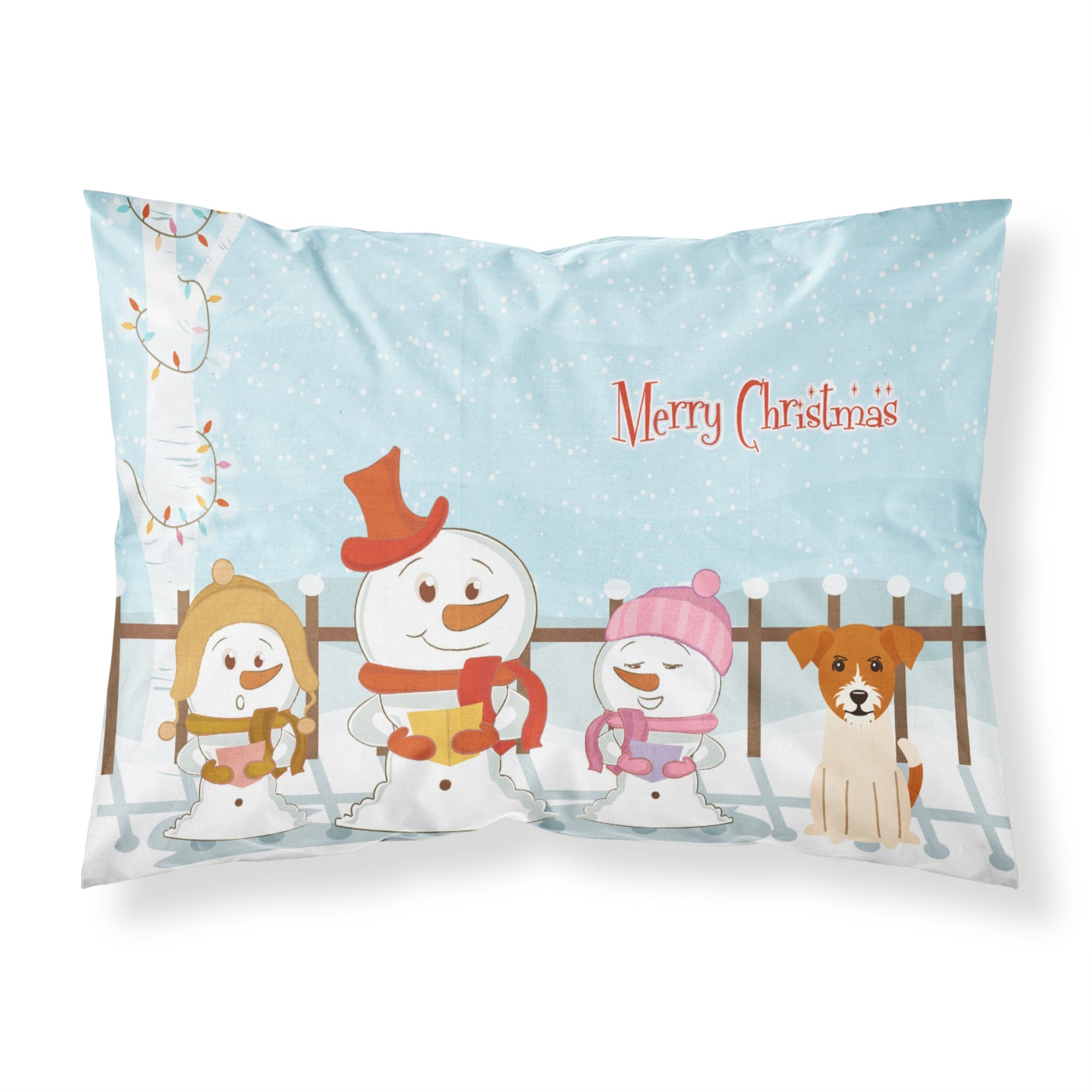 Caroline'S Treasures Merry Christmas Carolers Jack Russell Terrier Fabric Standard Pillowcase Bb2439Pillowcase, Multicolor